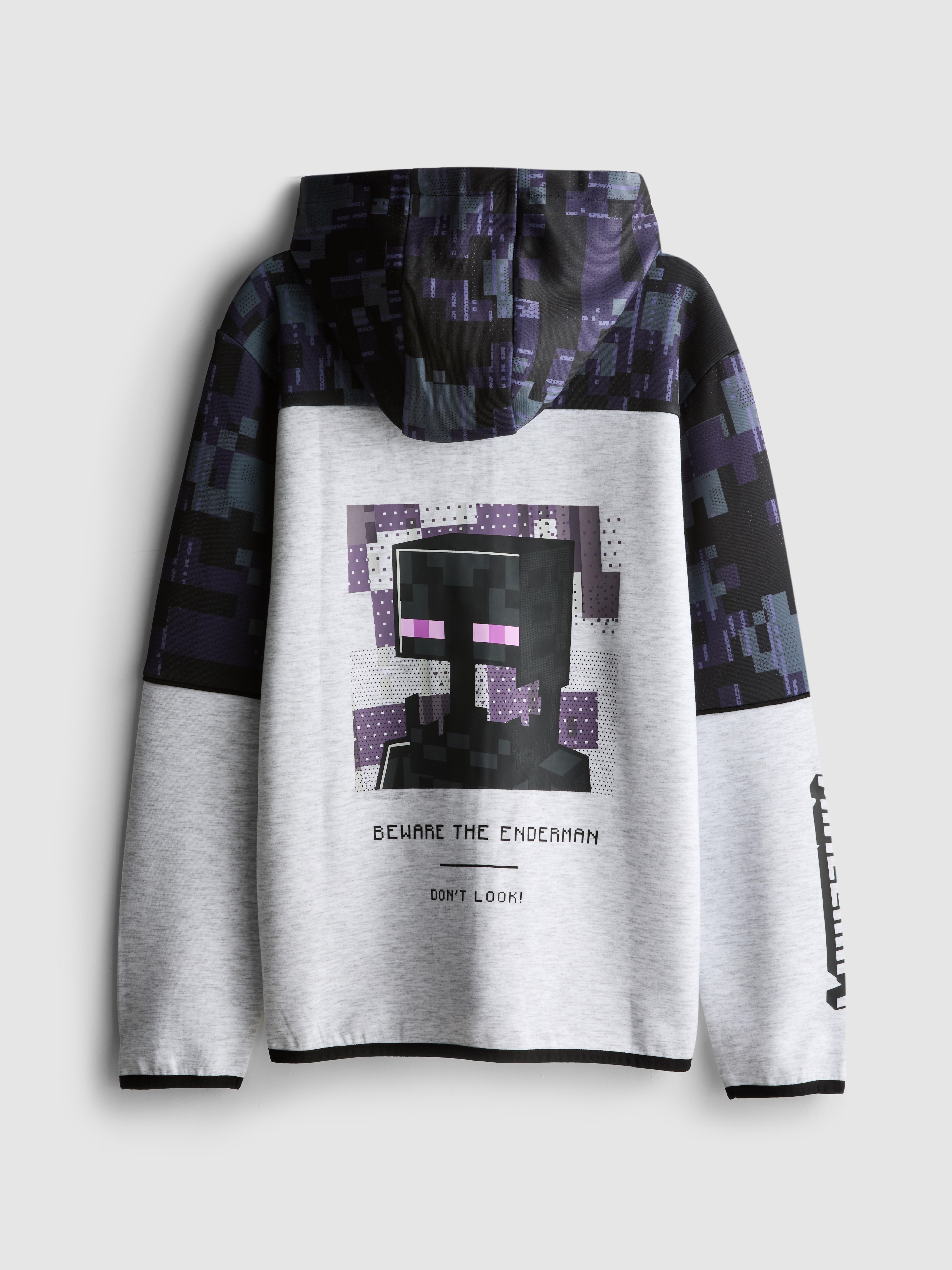 Boys Gray Heather 5-15yrs | Minecraft Zip-Up Hoodie