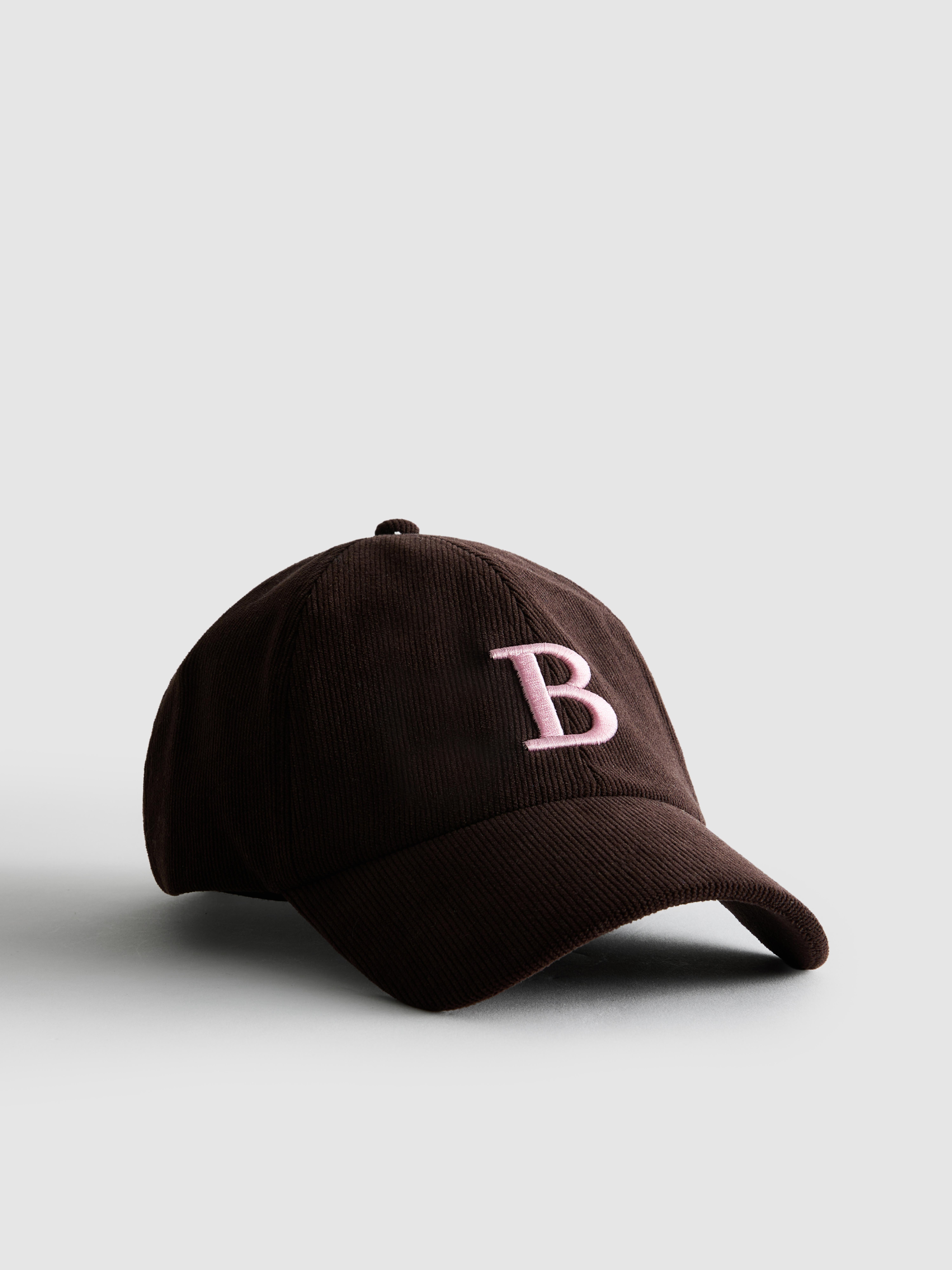 Corduroy Initial Baseball Cap