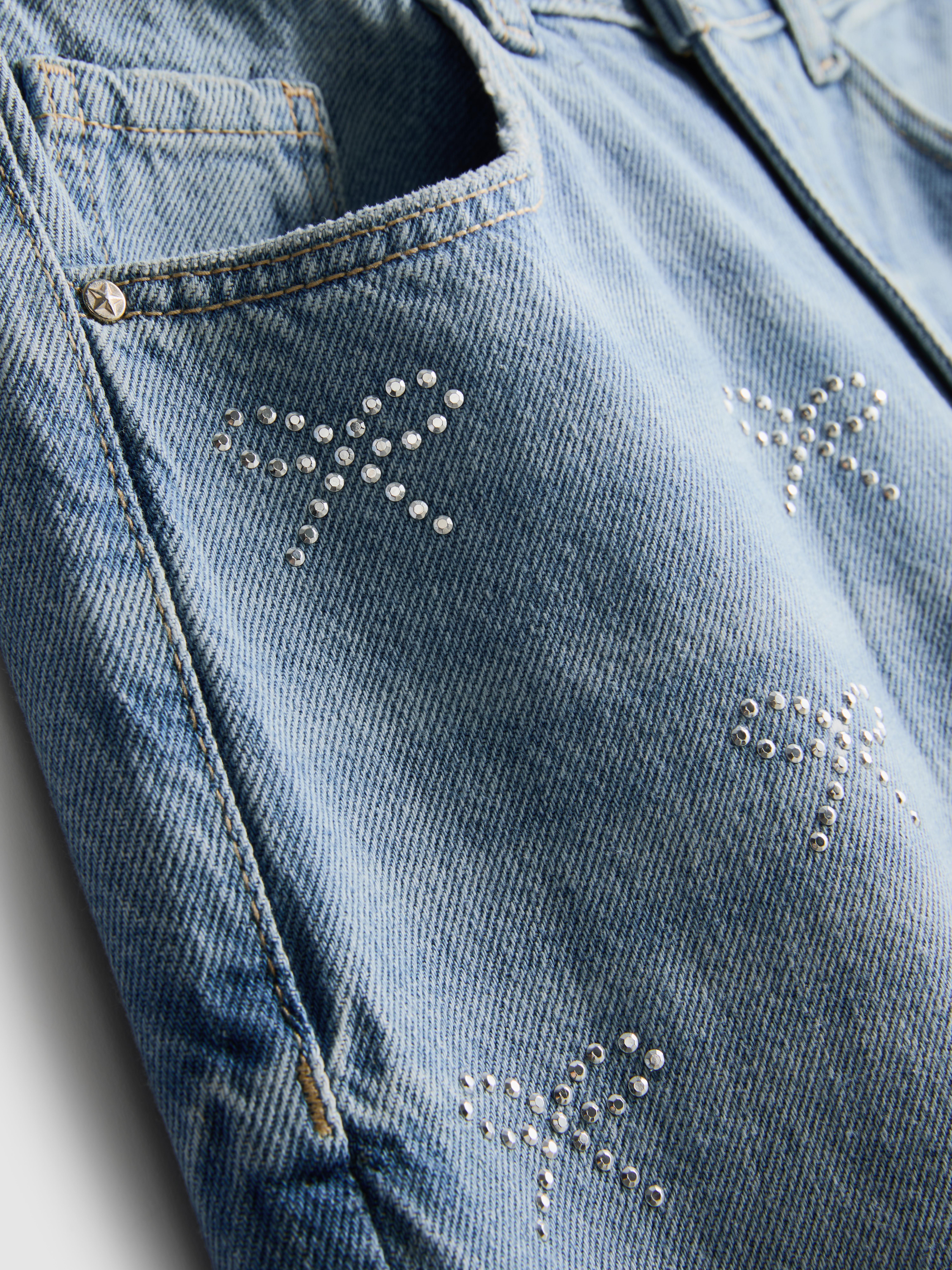 7-15yrs | Diamanté Bow Wide Leg Jeans