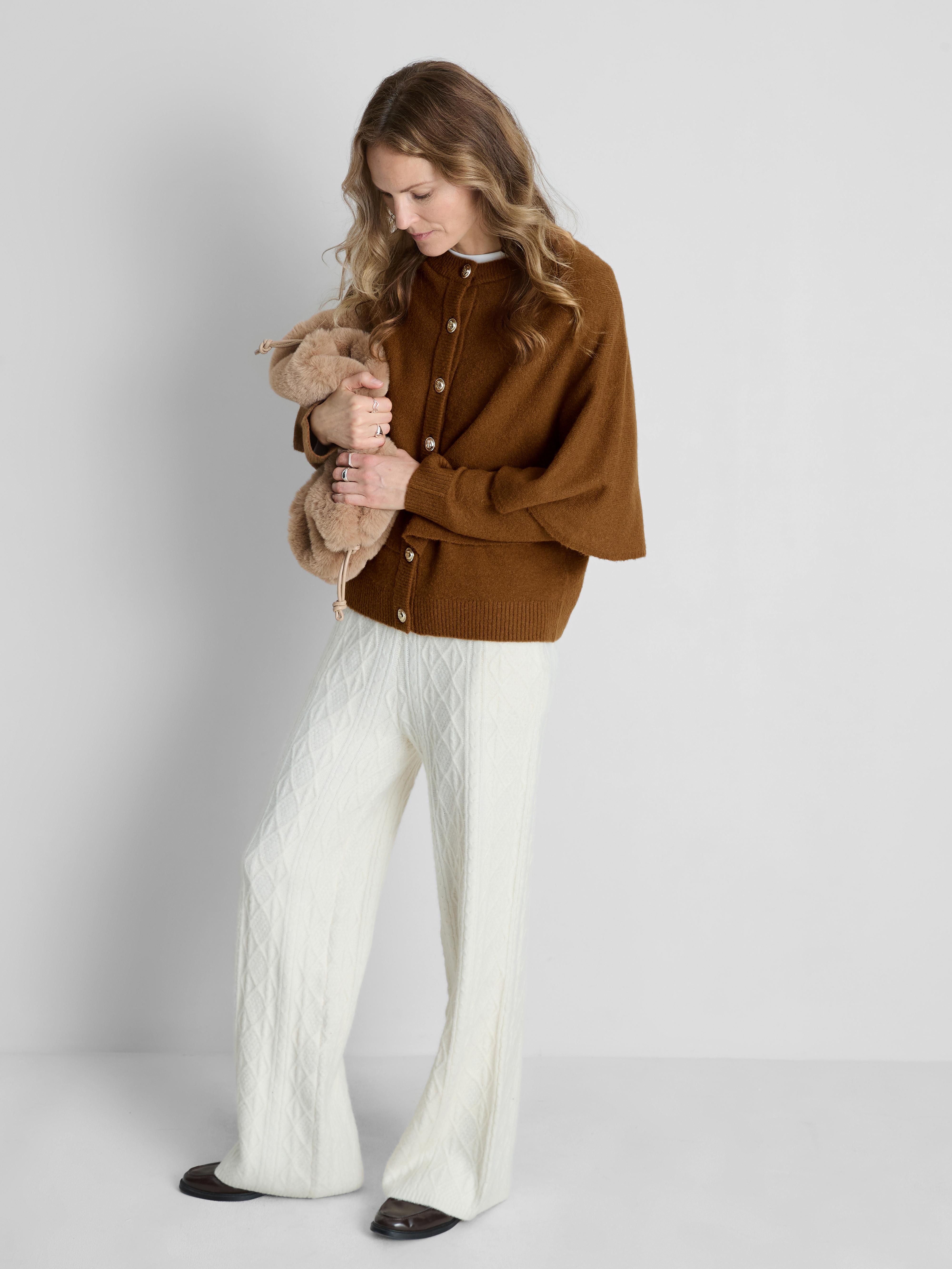 Button Detail Cape Cardigan