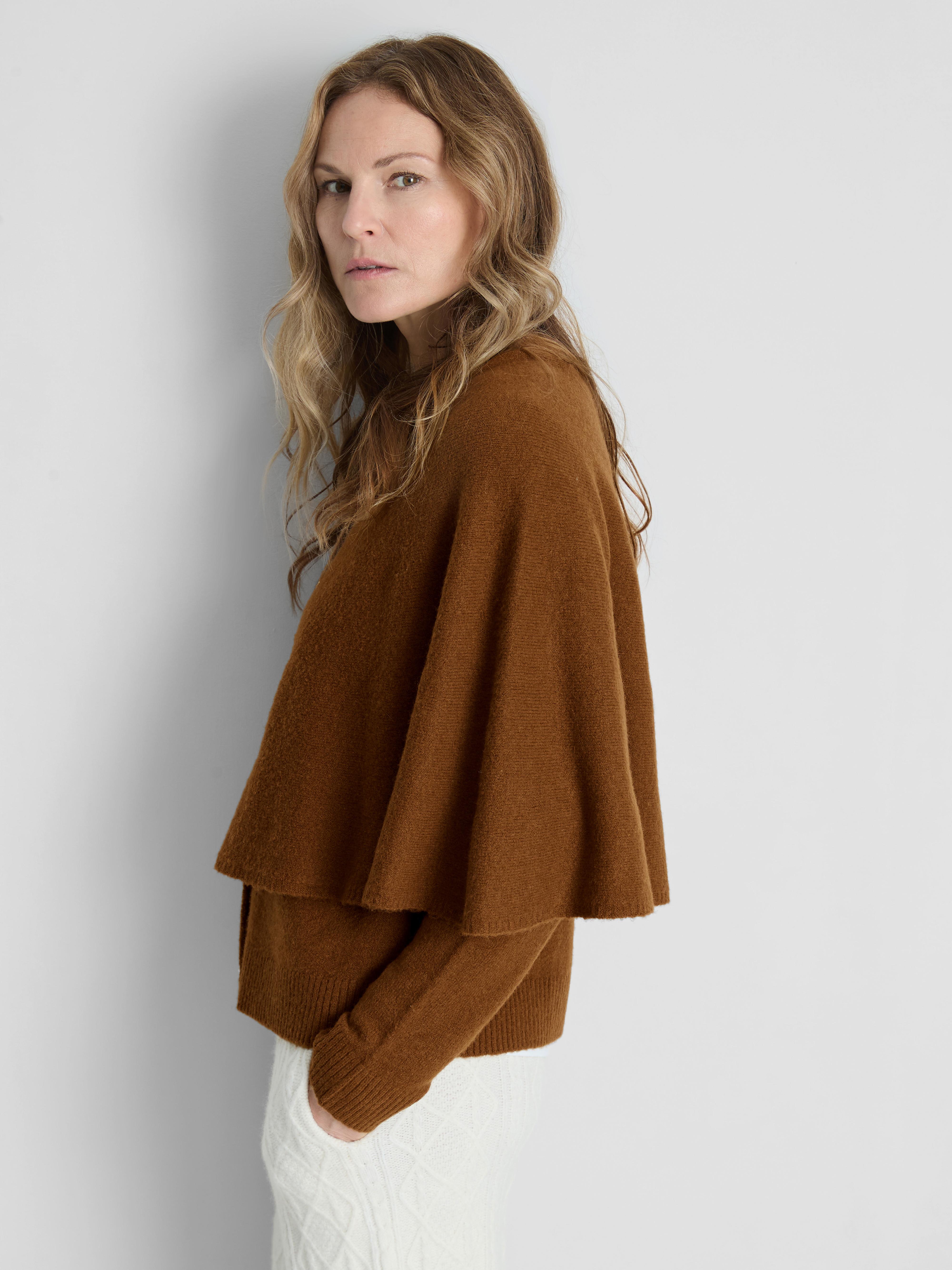 Button Detail Cape Cardigan