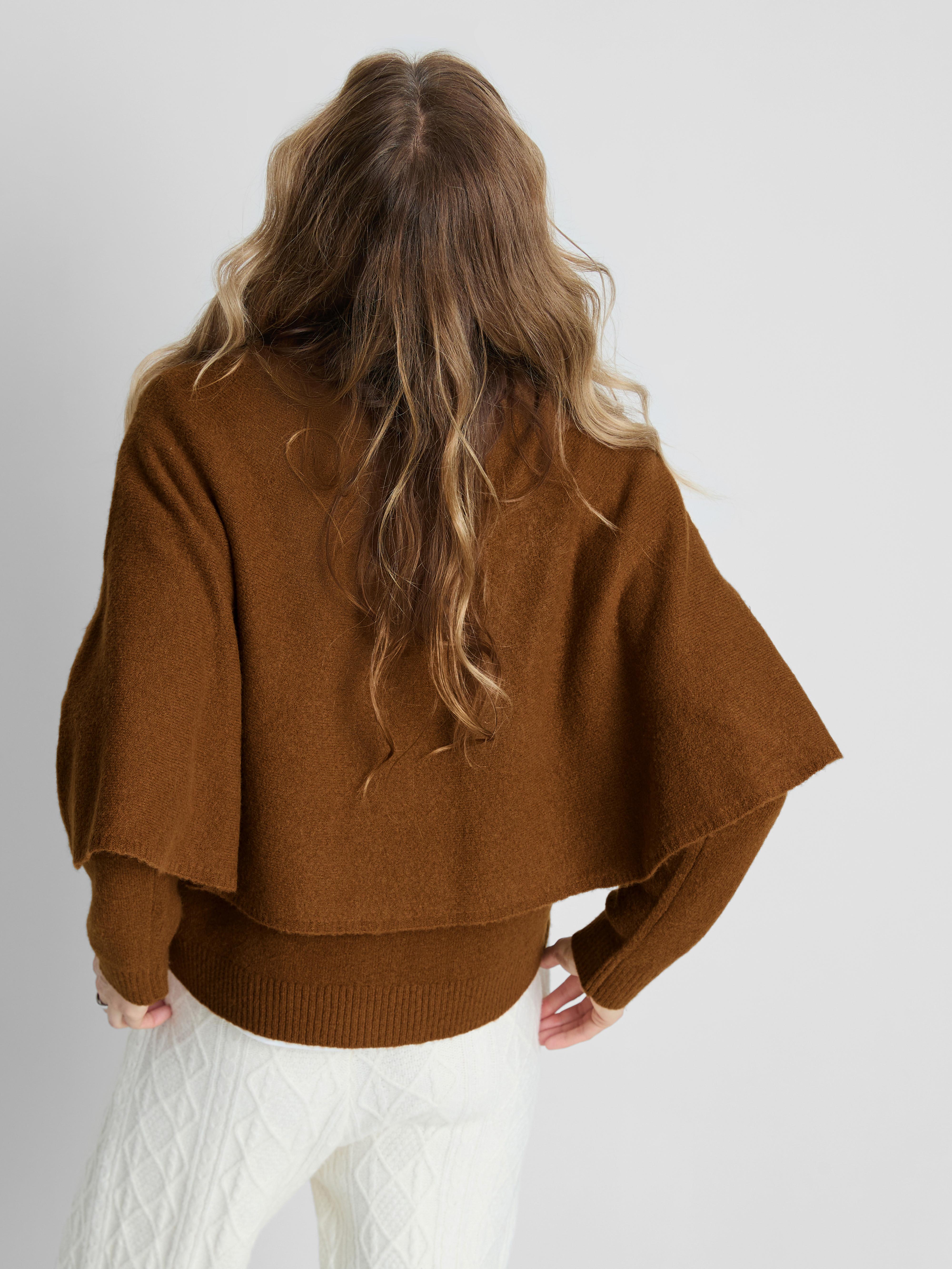 Button Detail Cape Cardigan