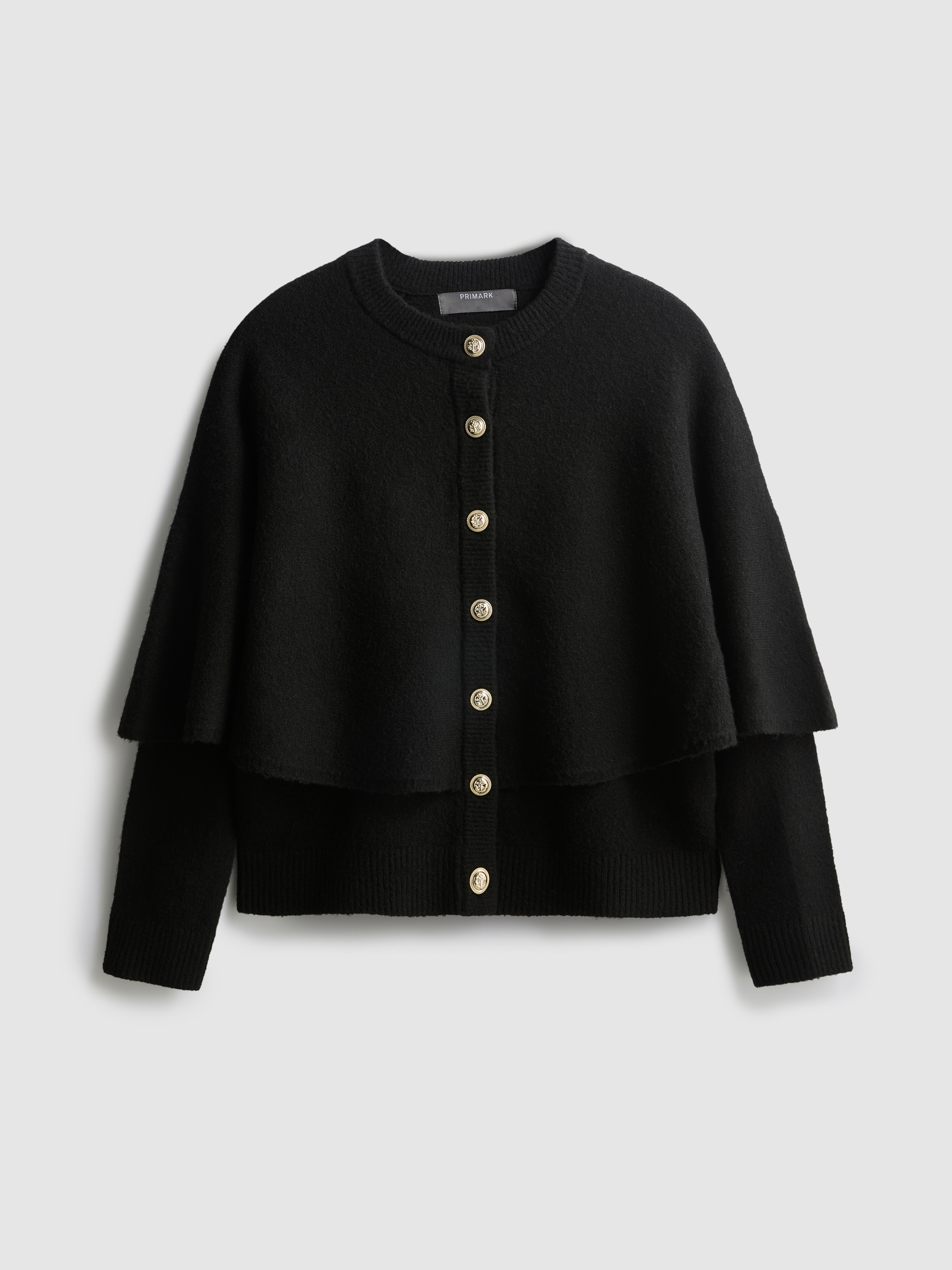 Button Detail Cape Cardigan