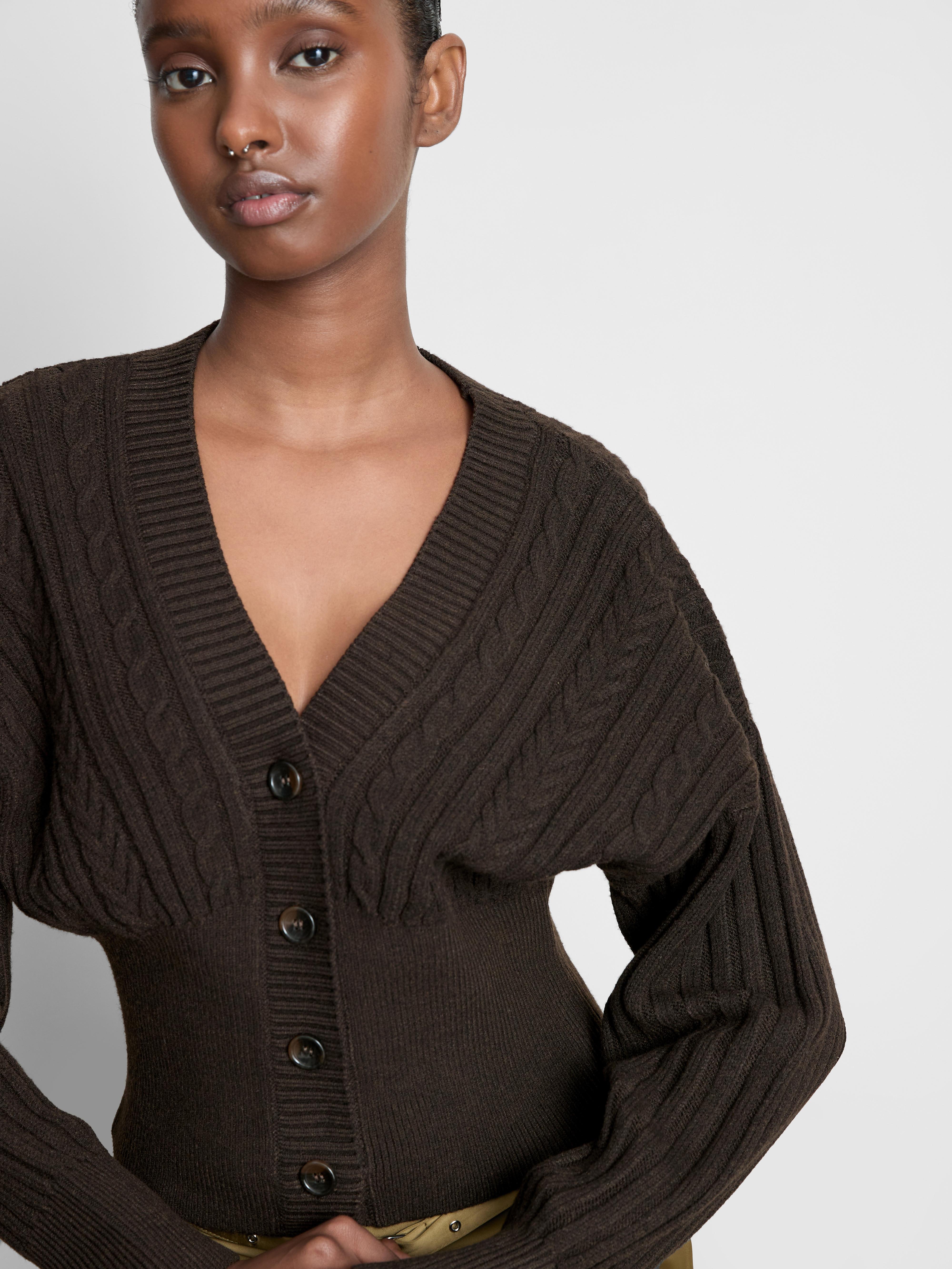 Cable Knit Sculpted Cardigan