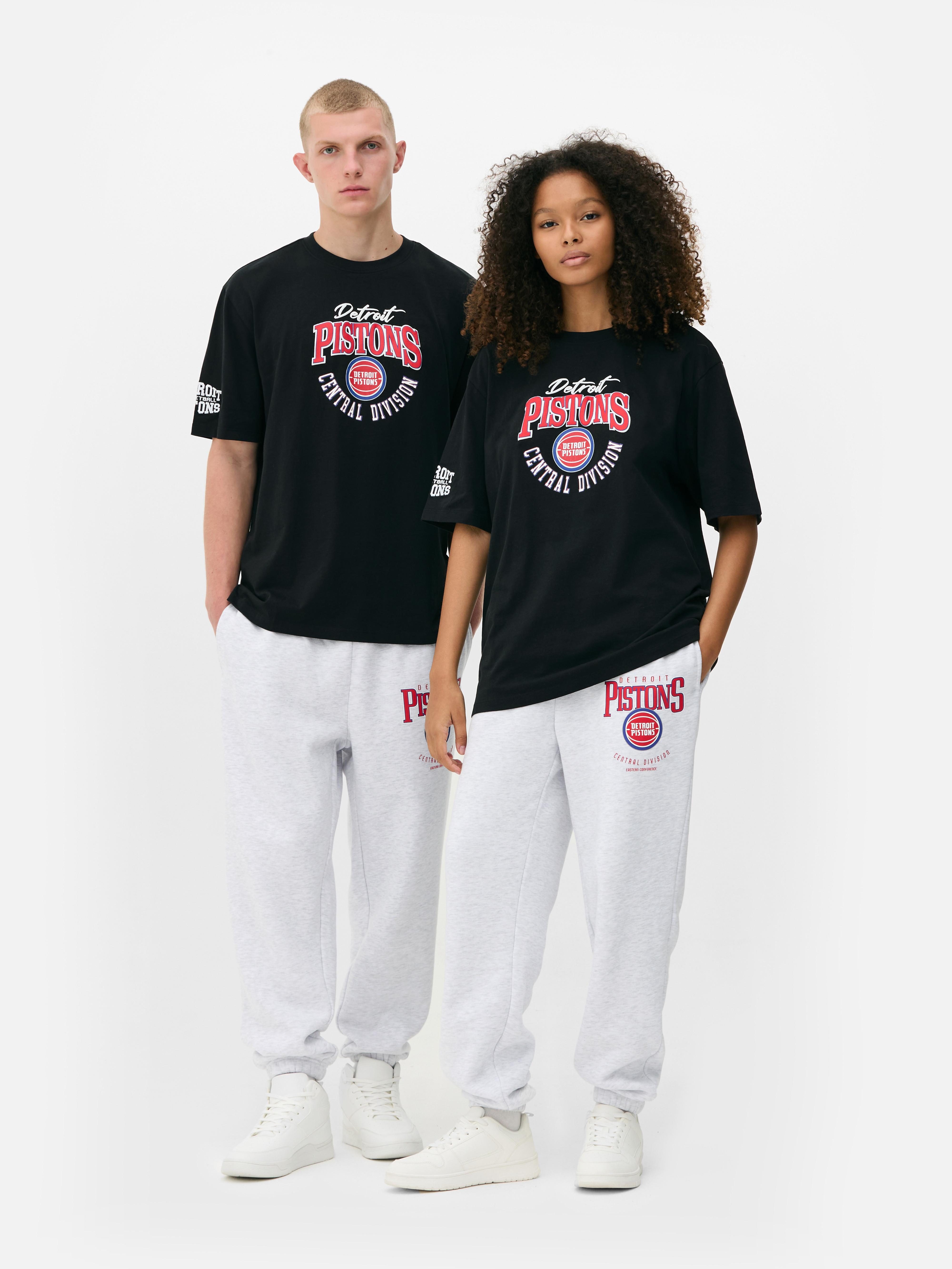 Men's;Women's;Unisex Black NBA Detroit Pistons Logo T-Shirt