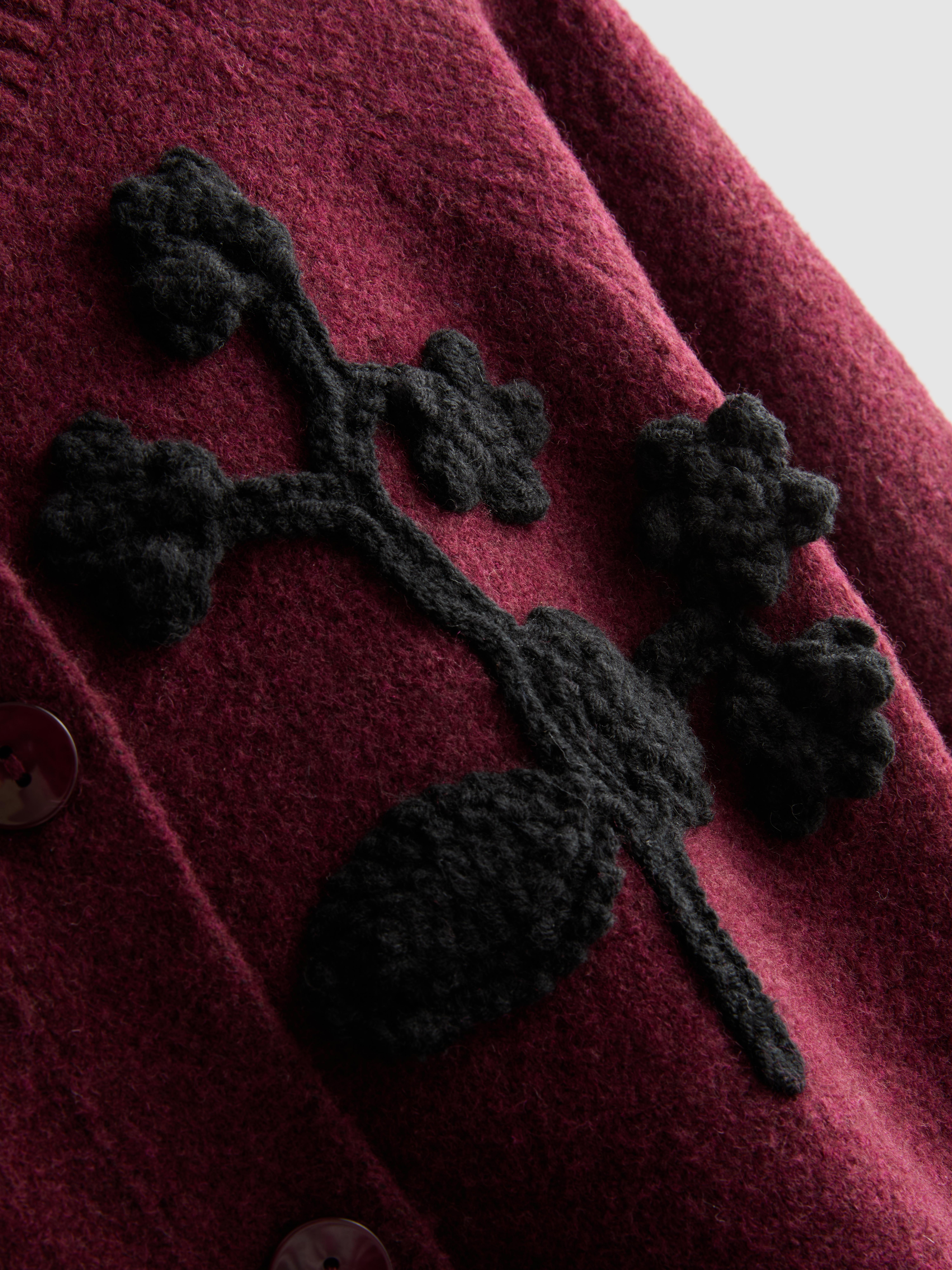 Crew Neck Applique Cardigan