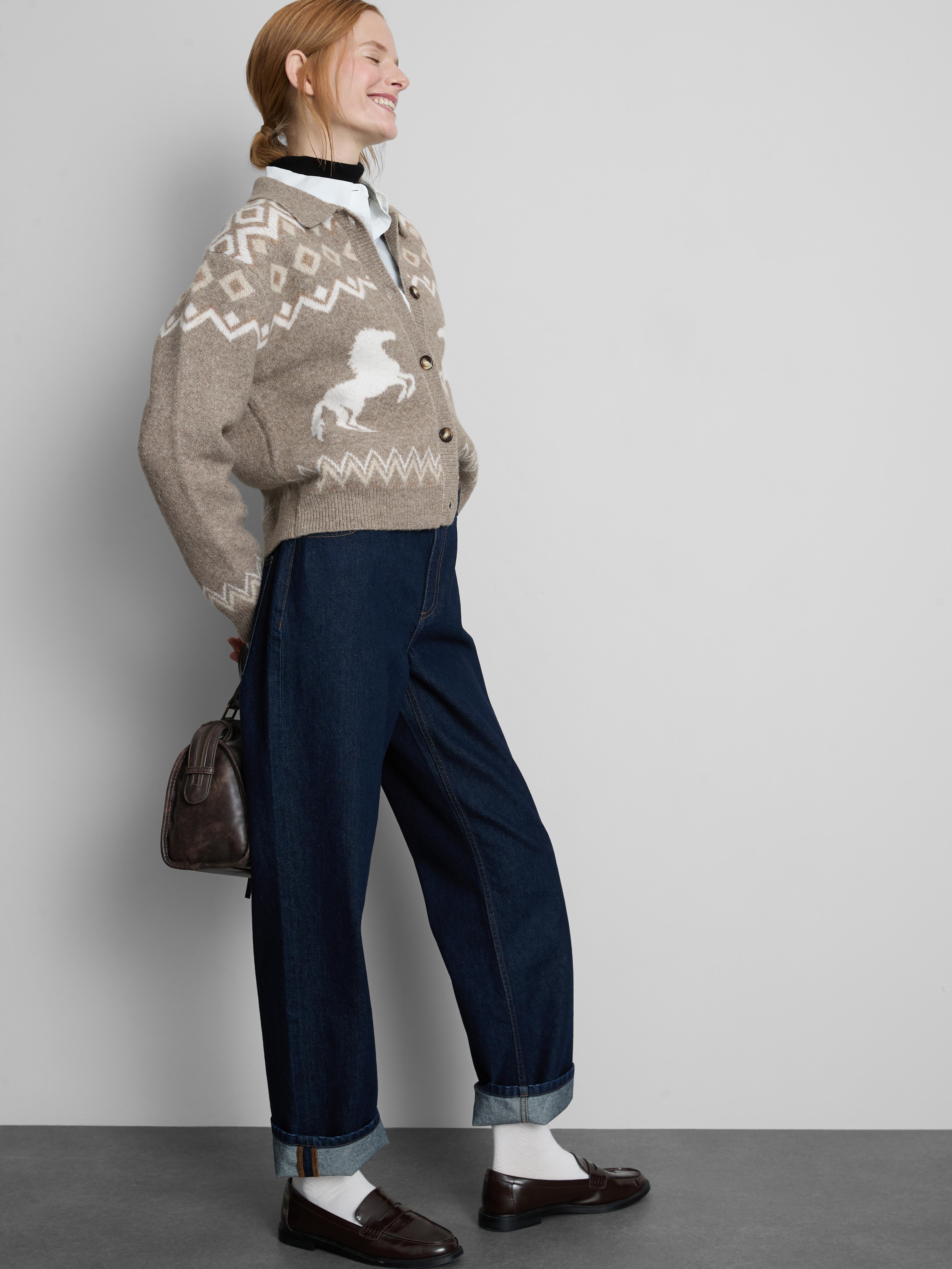 Horse Detail Collared Shacket