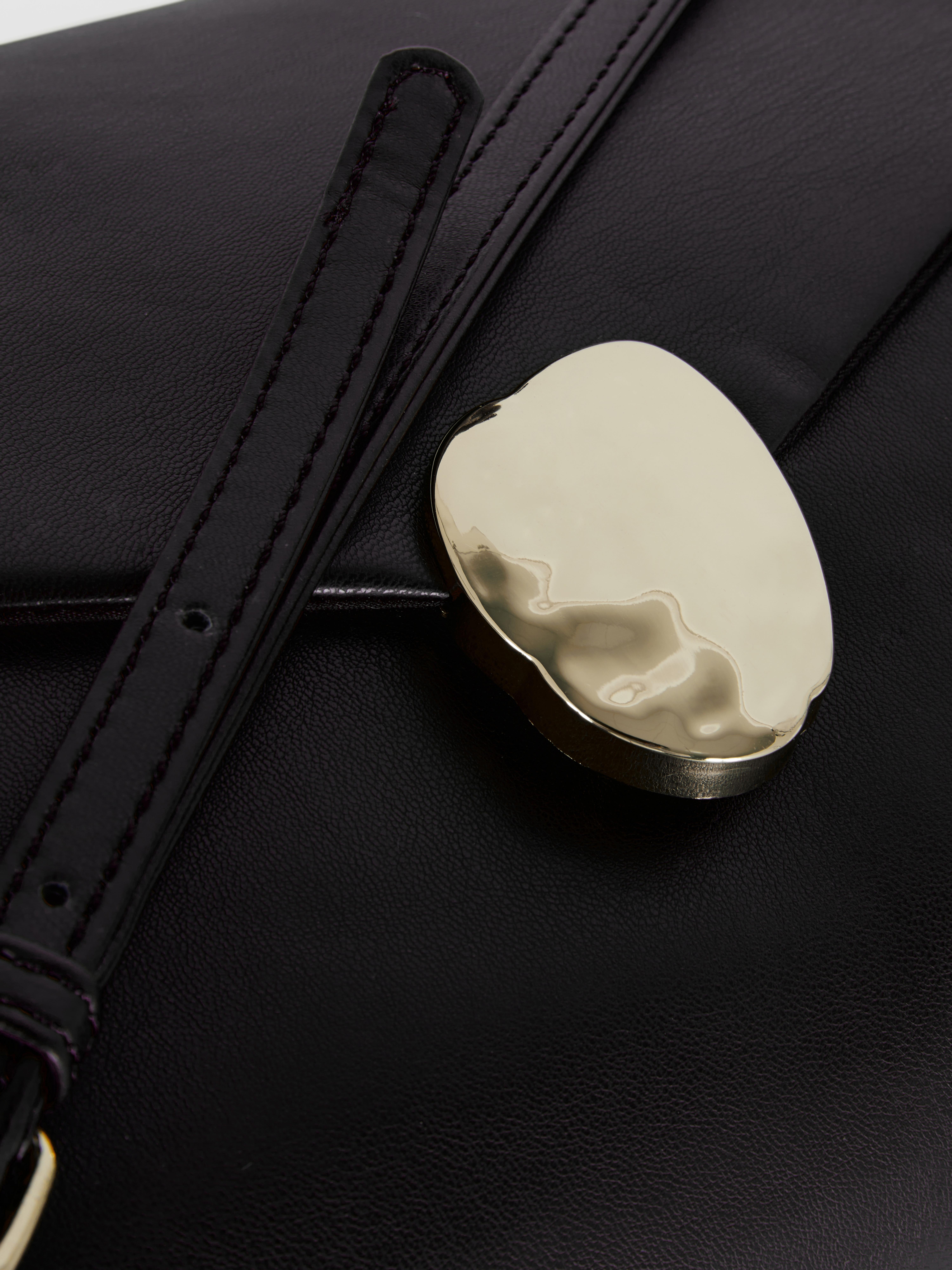 Faux Leather Metal Closure Clutch Bag