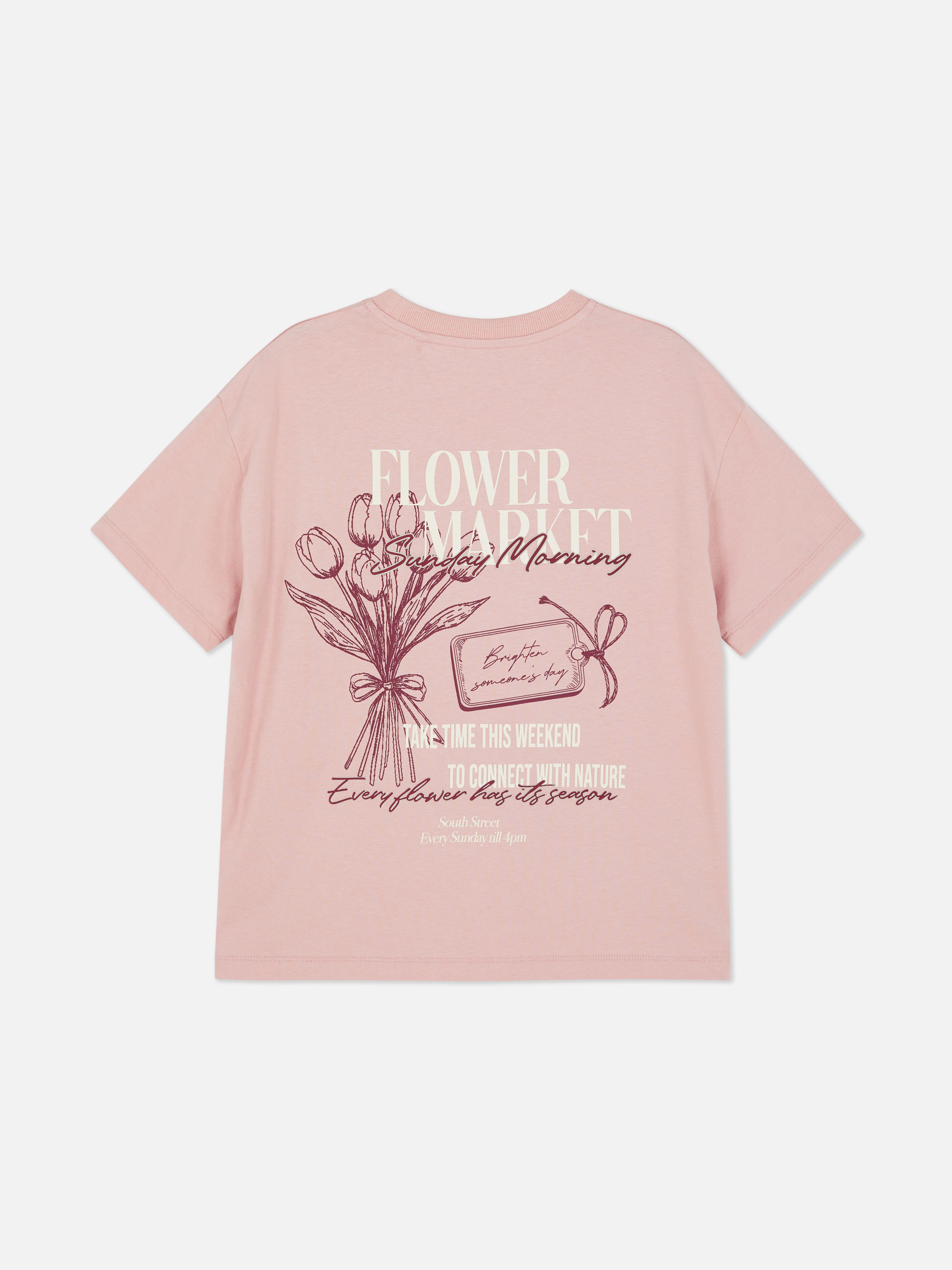 7-15 anos | T-shirt gráfica flores