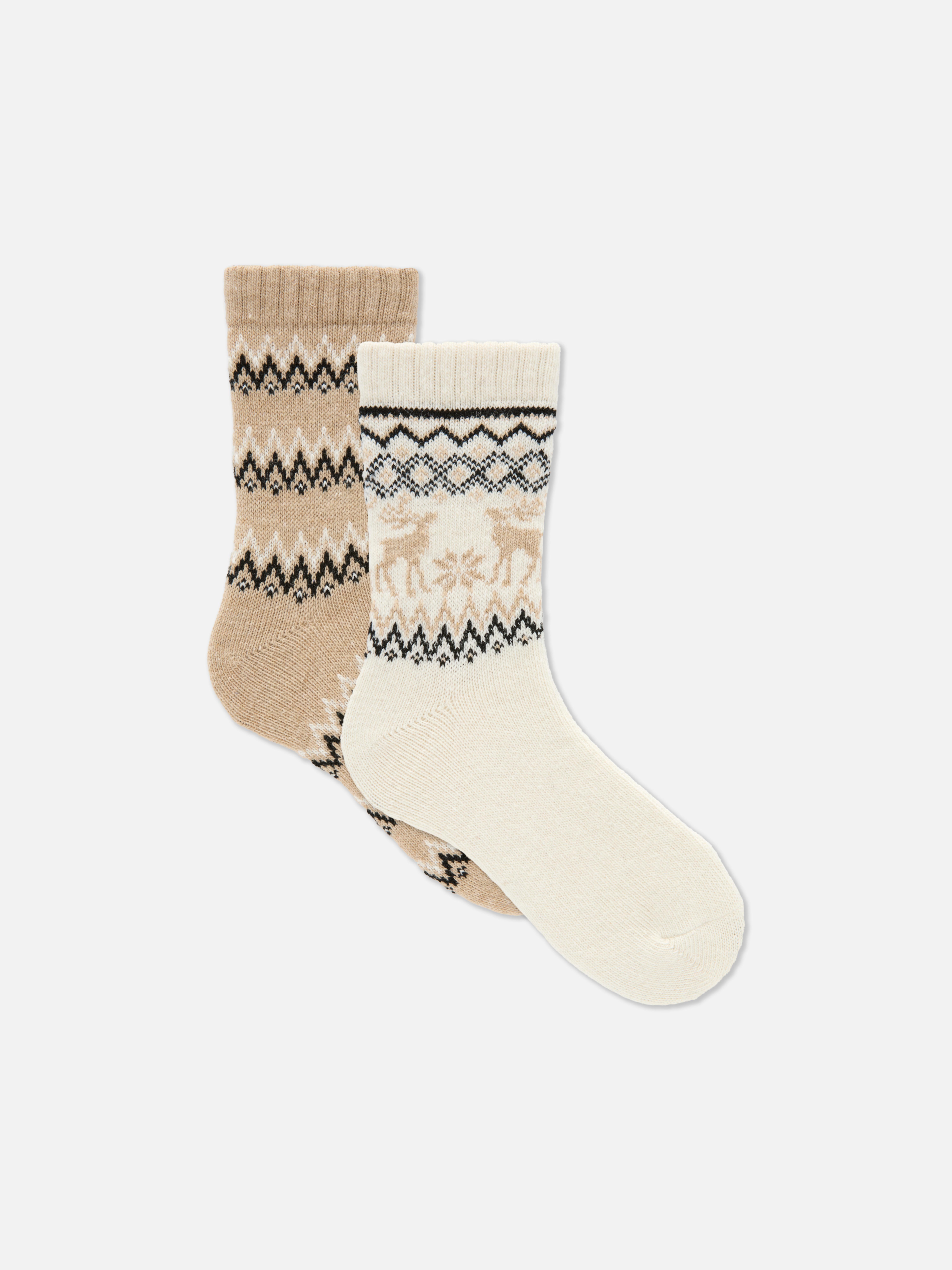 Lounge-Socken mit Norwegermuster, 2er-Pack