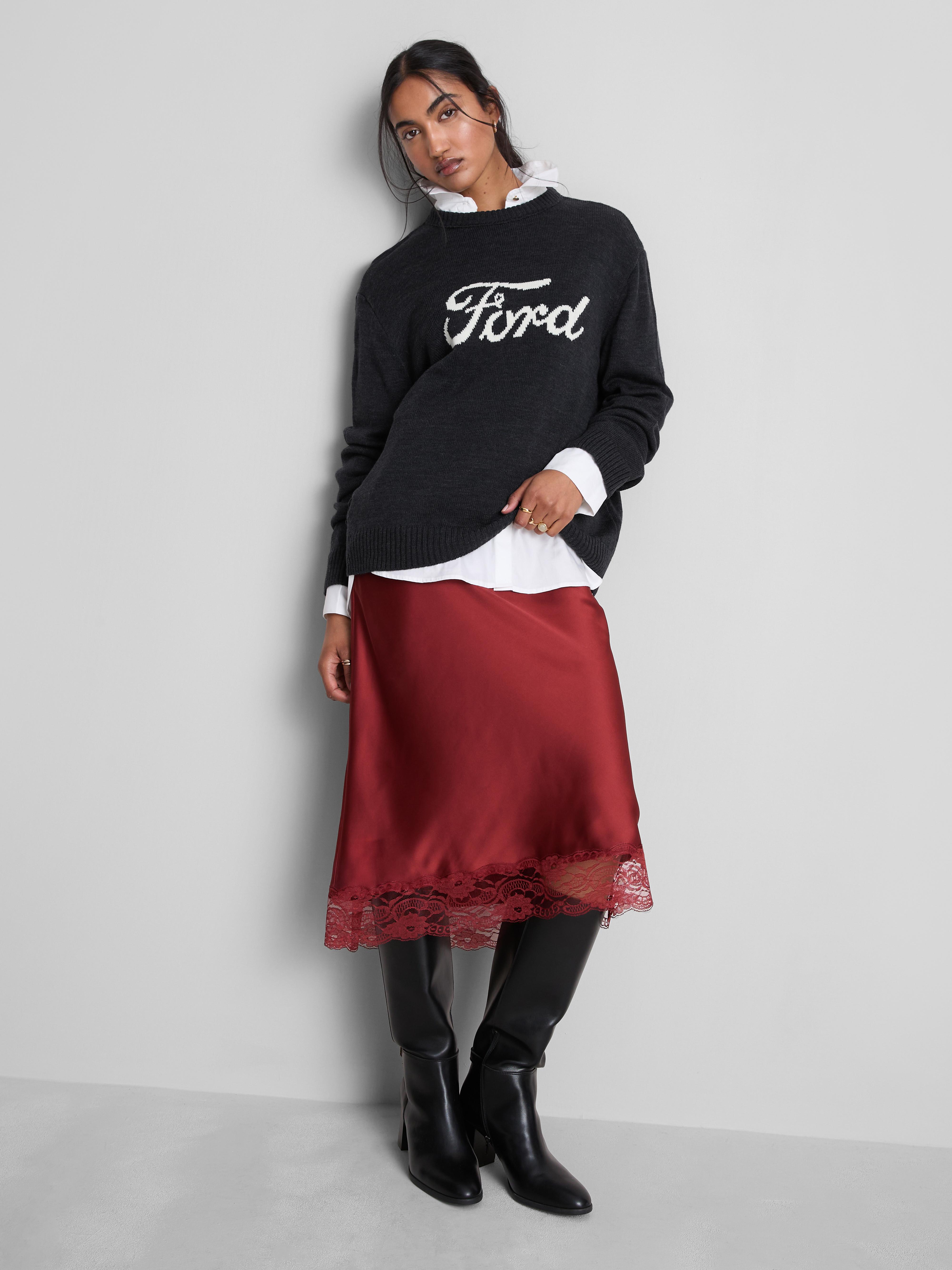 Pull côtelé mouliné col rond gris Fille | Okaïdi & Obaïbi