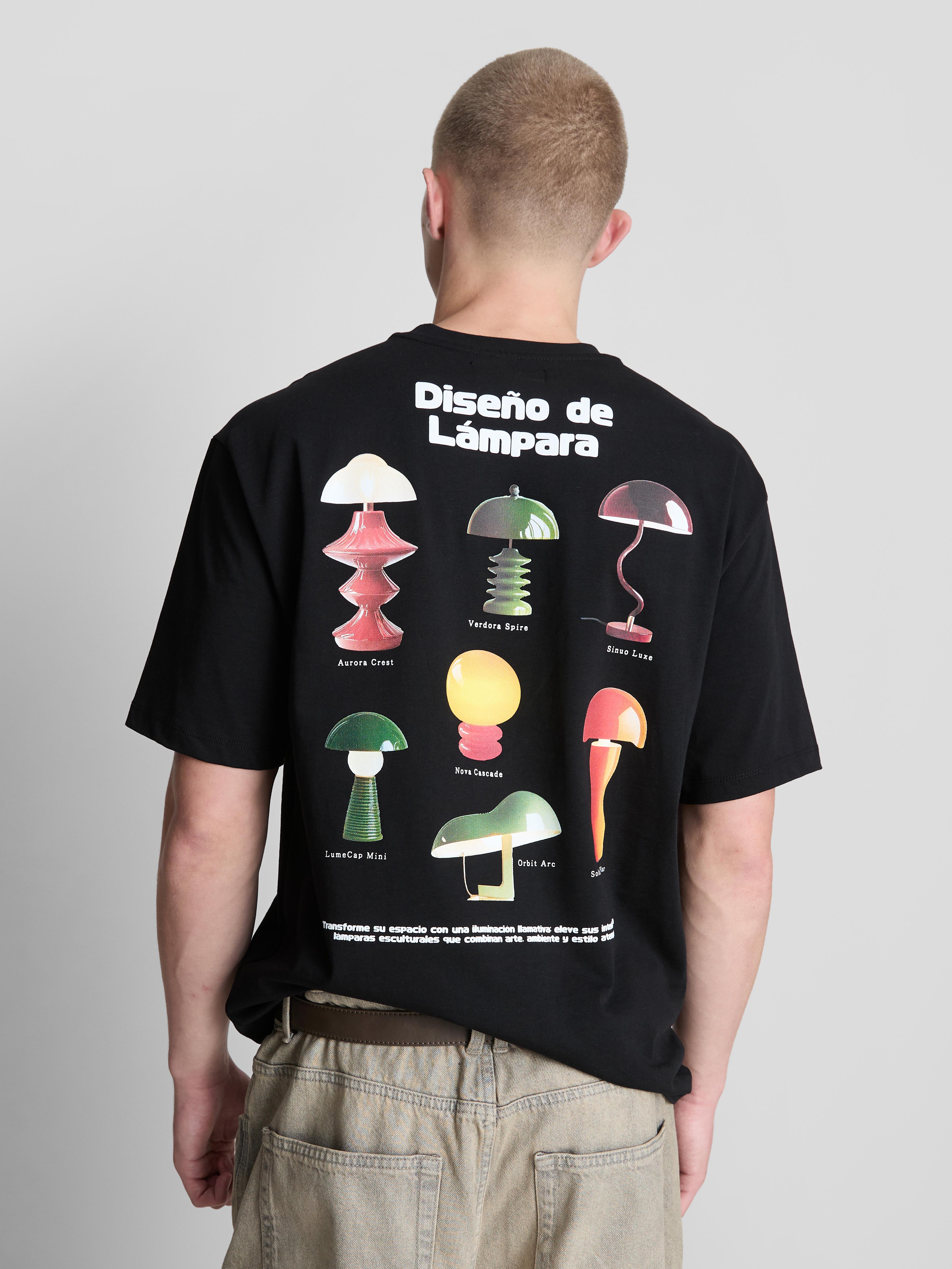 Tricou cu imprimeu cu lampă și mânecă scurtă