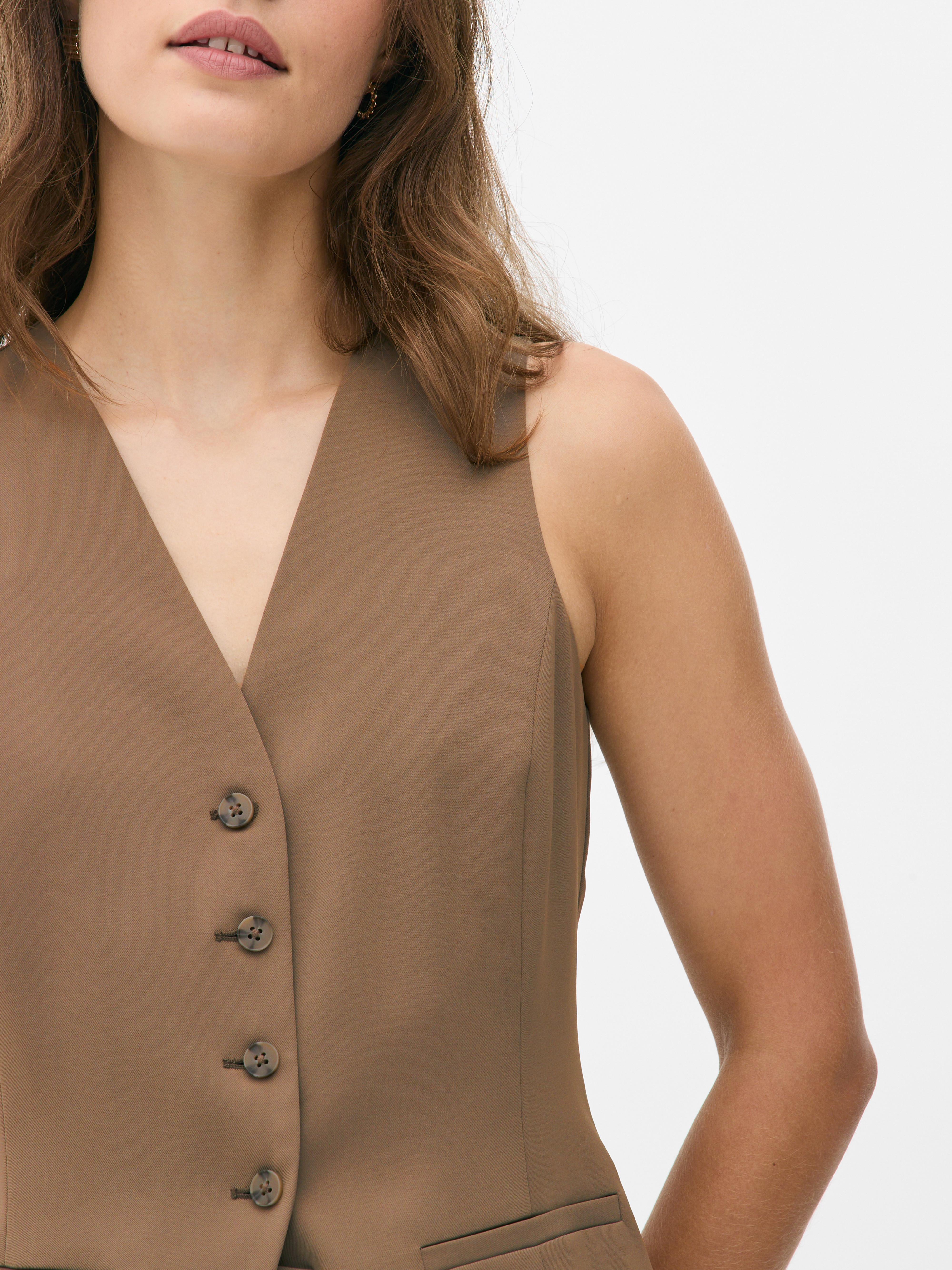 V-Neck Longline Waistcoat