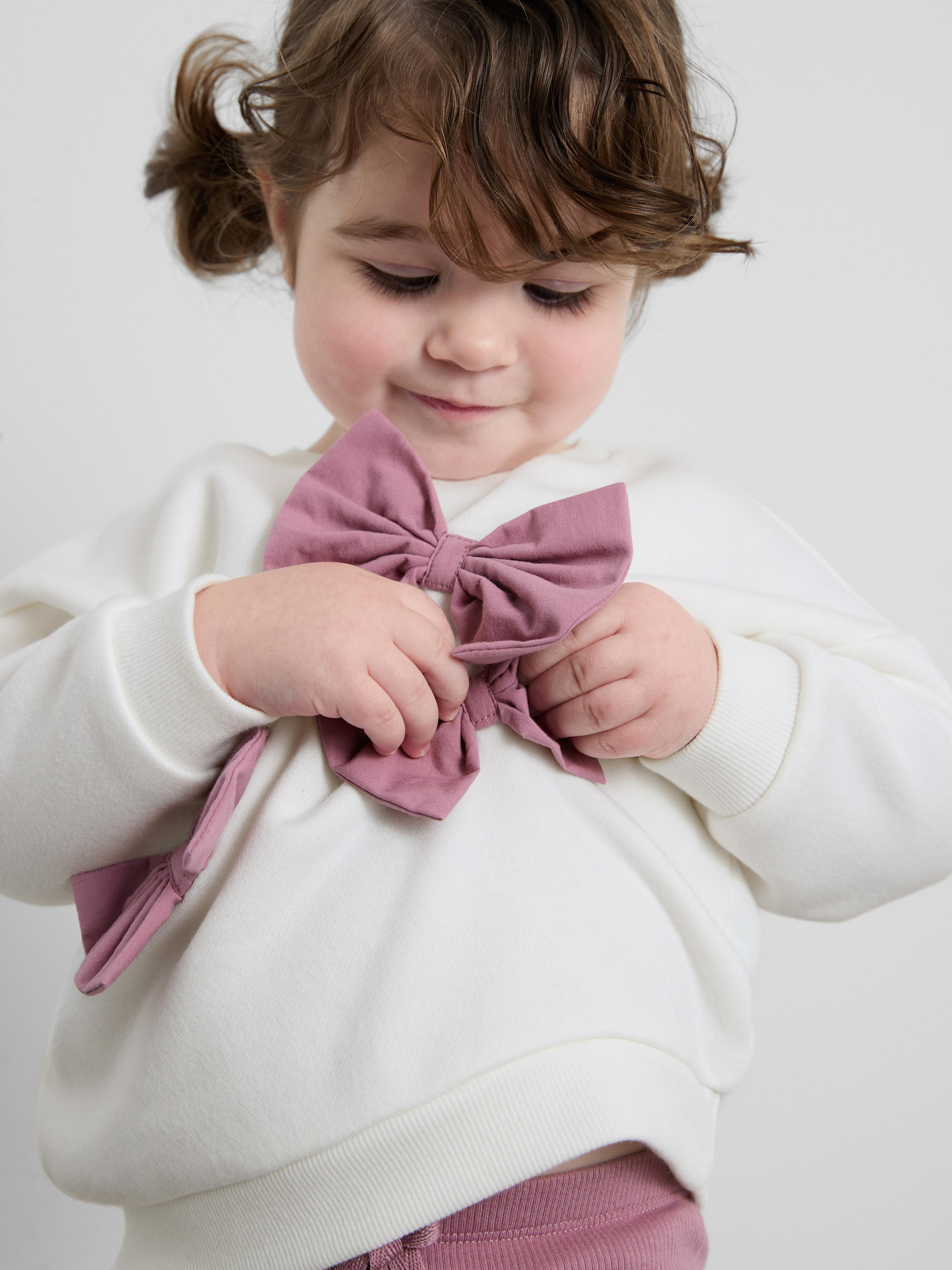 0-36mths | Bow Sweatshirt and Ribbed Flare Leggings Set
