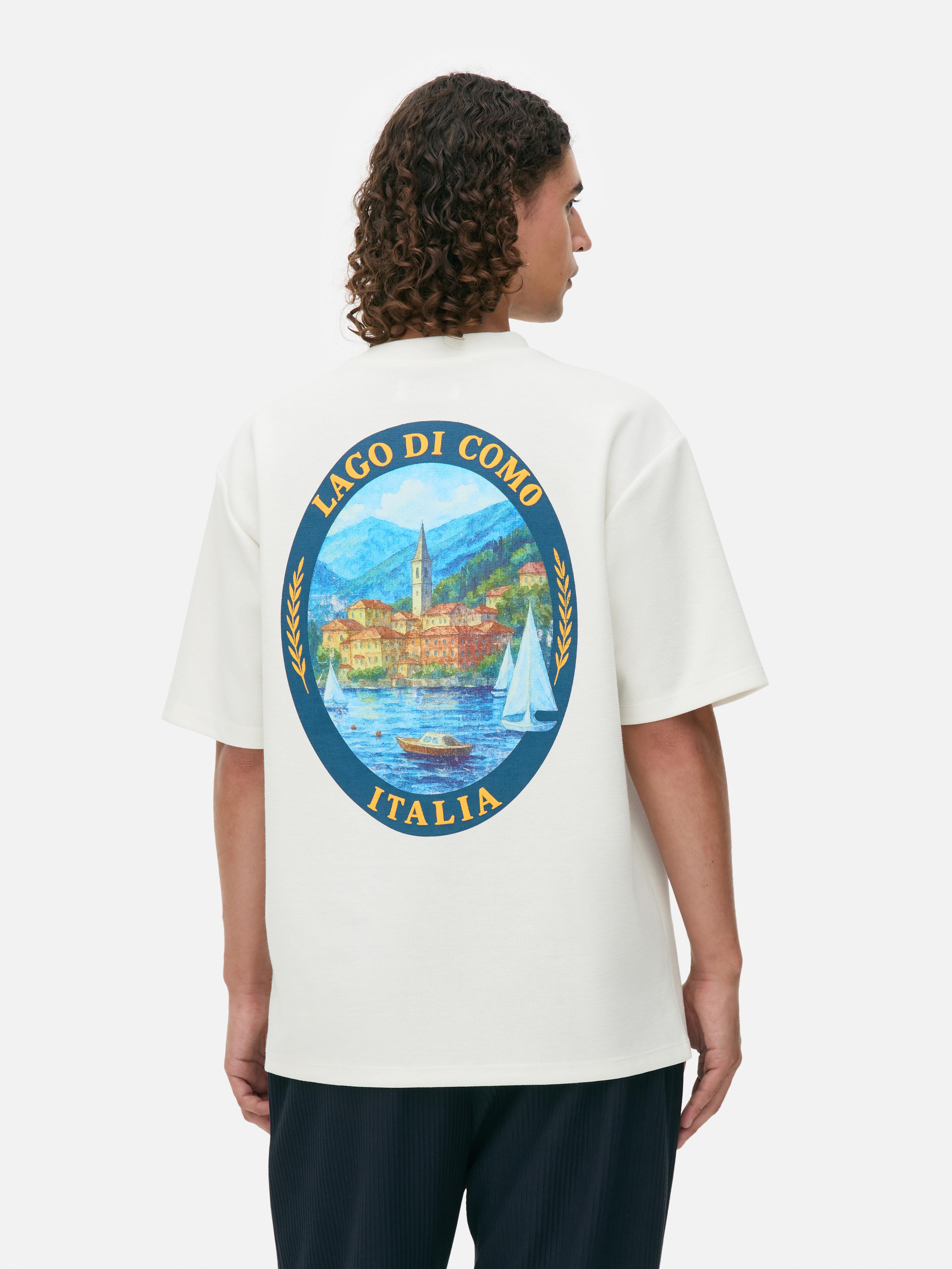 T-shirt z motywem jeziora Como