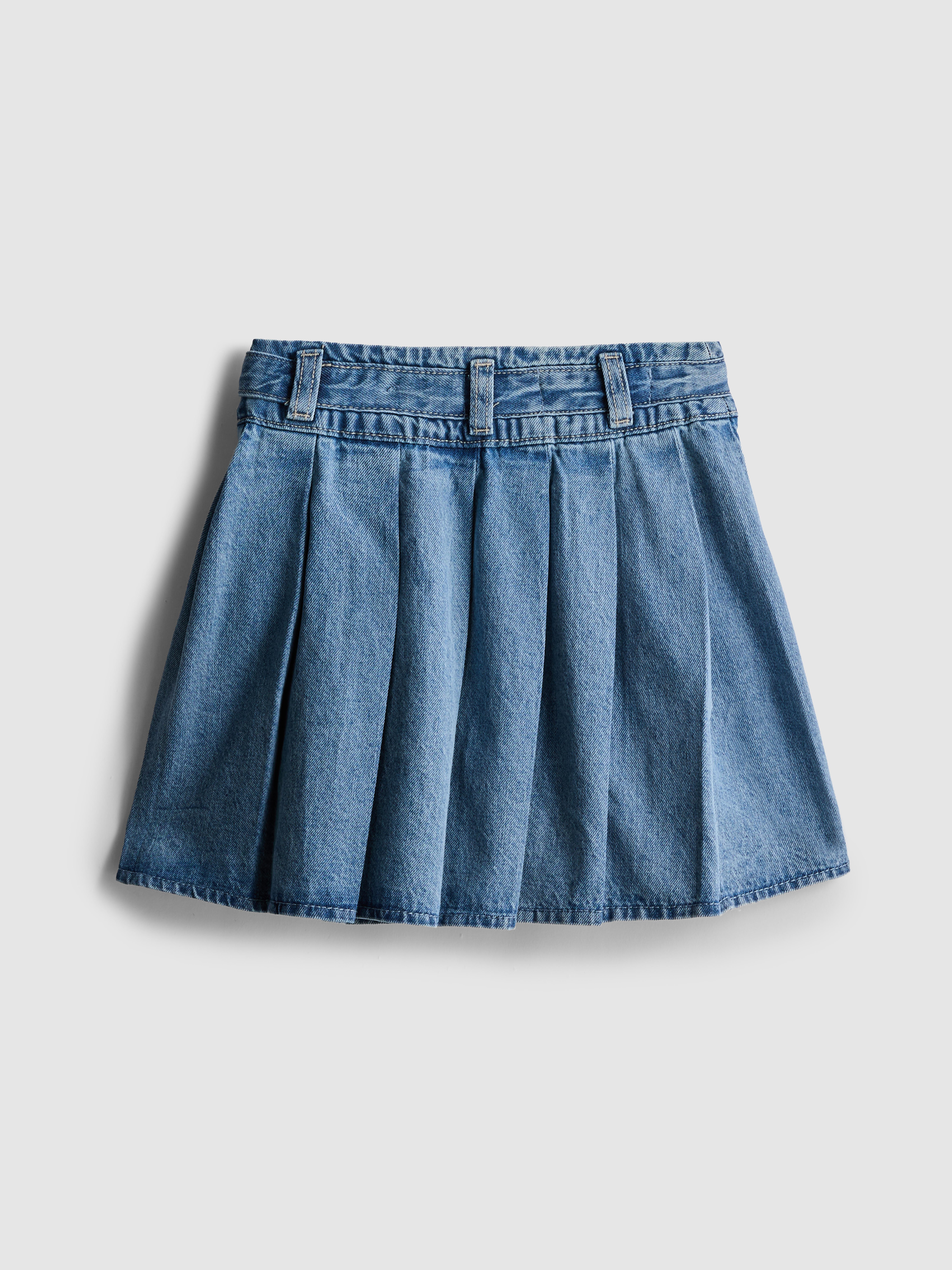 7-15yrs | Pleated Denim Skirt