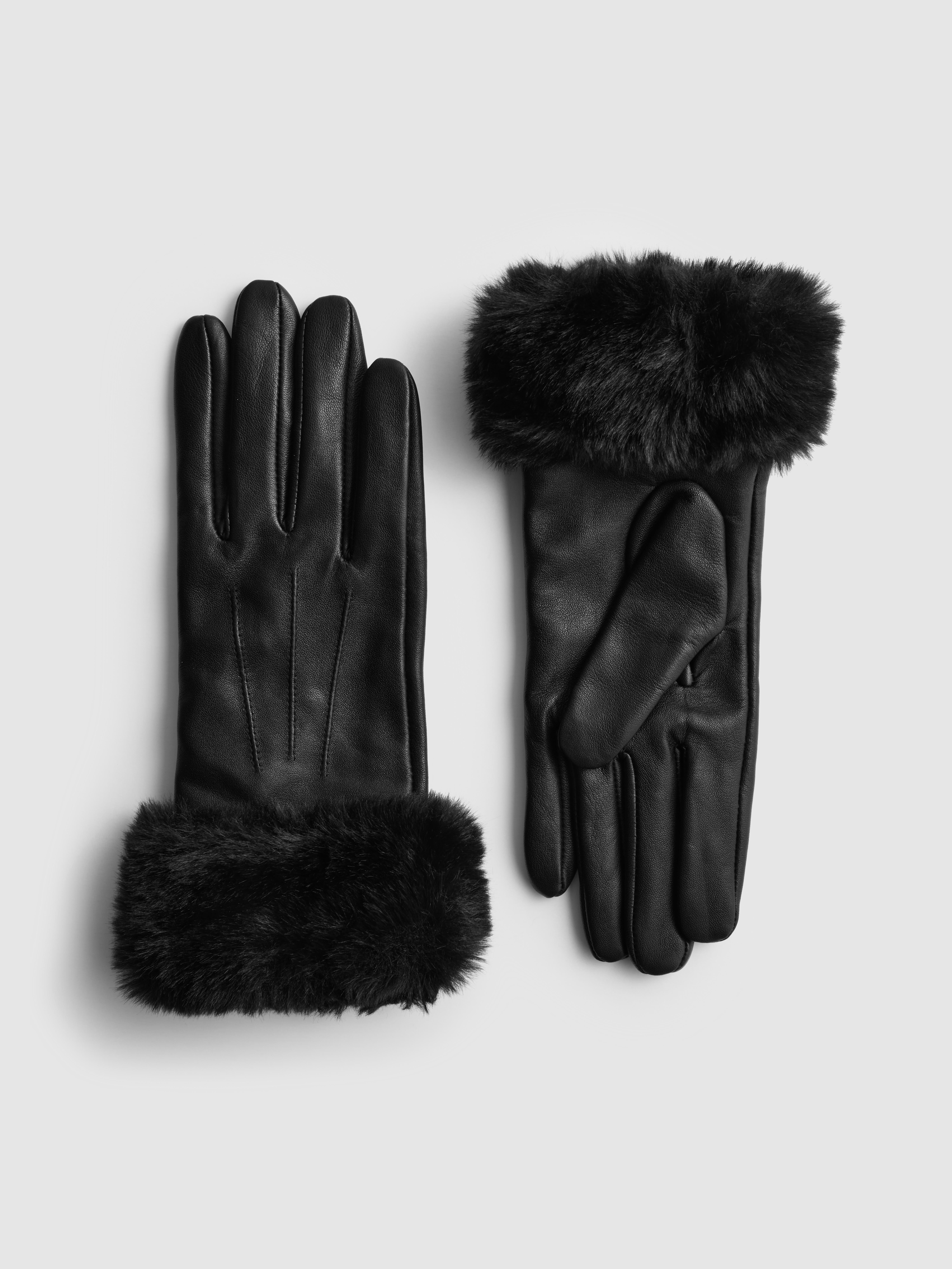 Kožené rukavice lemované kožešinou