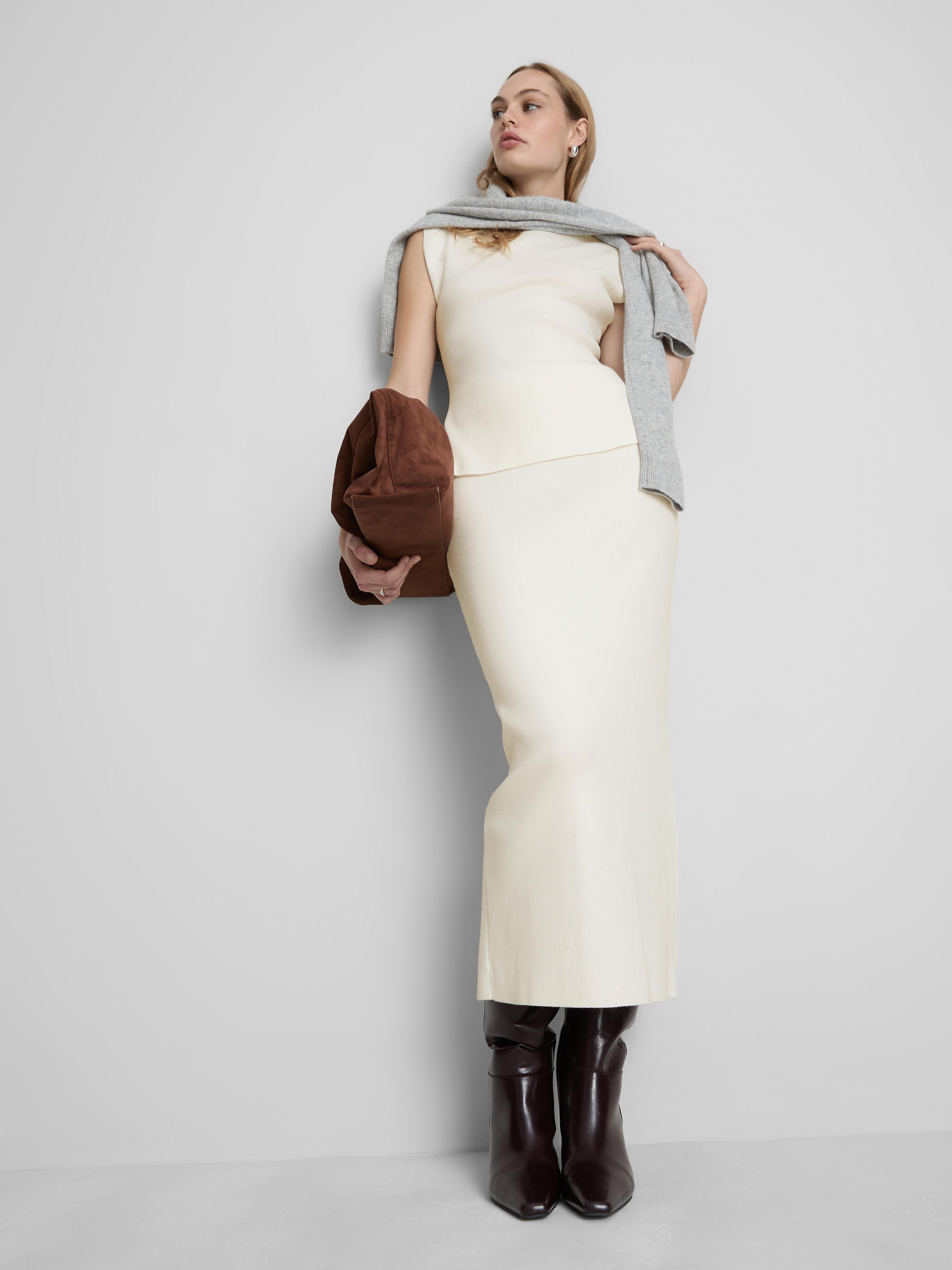 Jupe longue structurée et fendue au dos