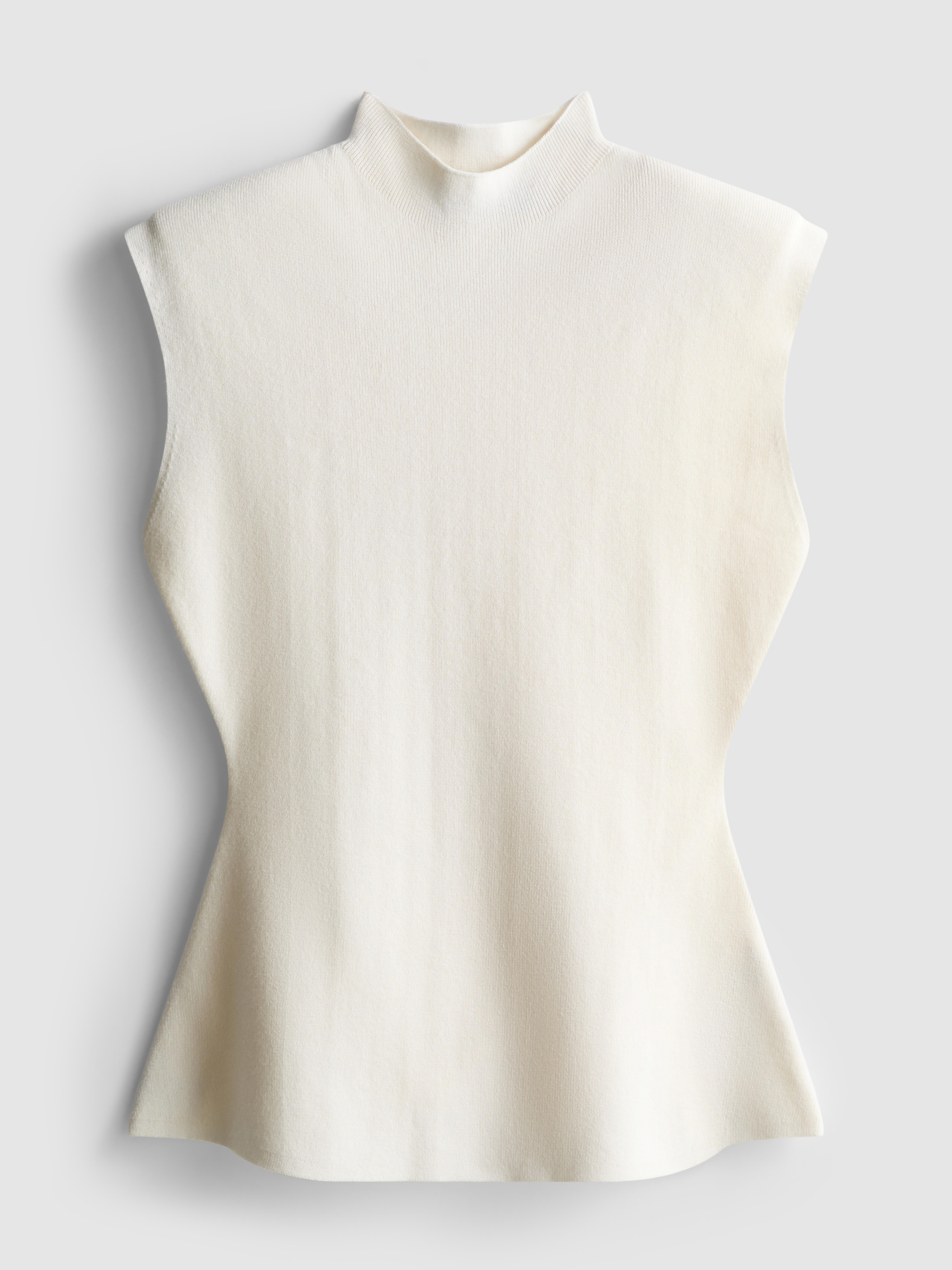 Sculpted High Neck Tank Top