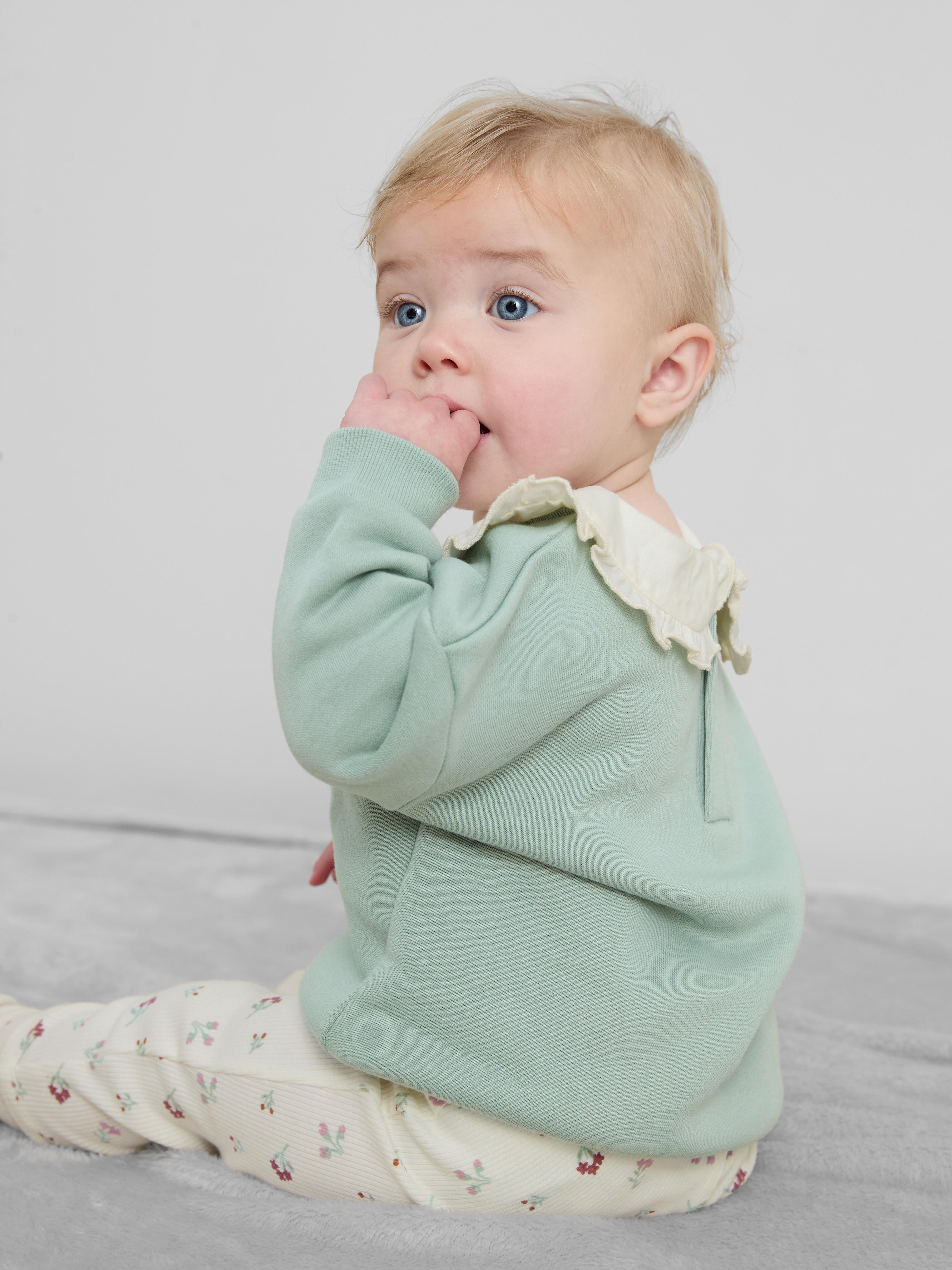 Baby Girls Teal 0-36mths | Collared Sweatshirt and Leggings Set