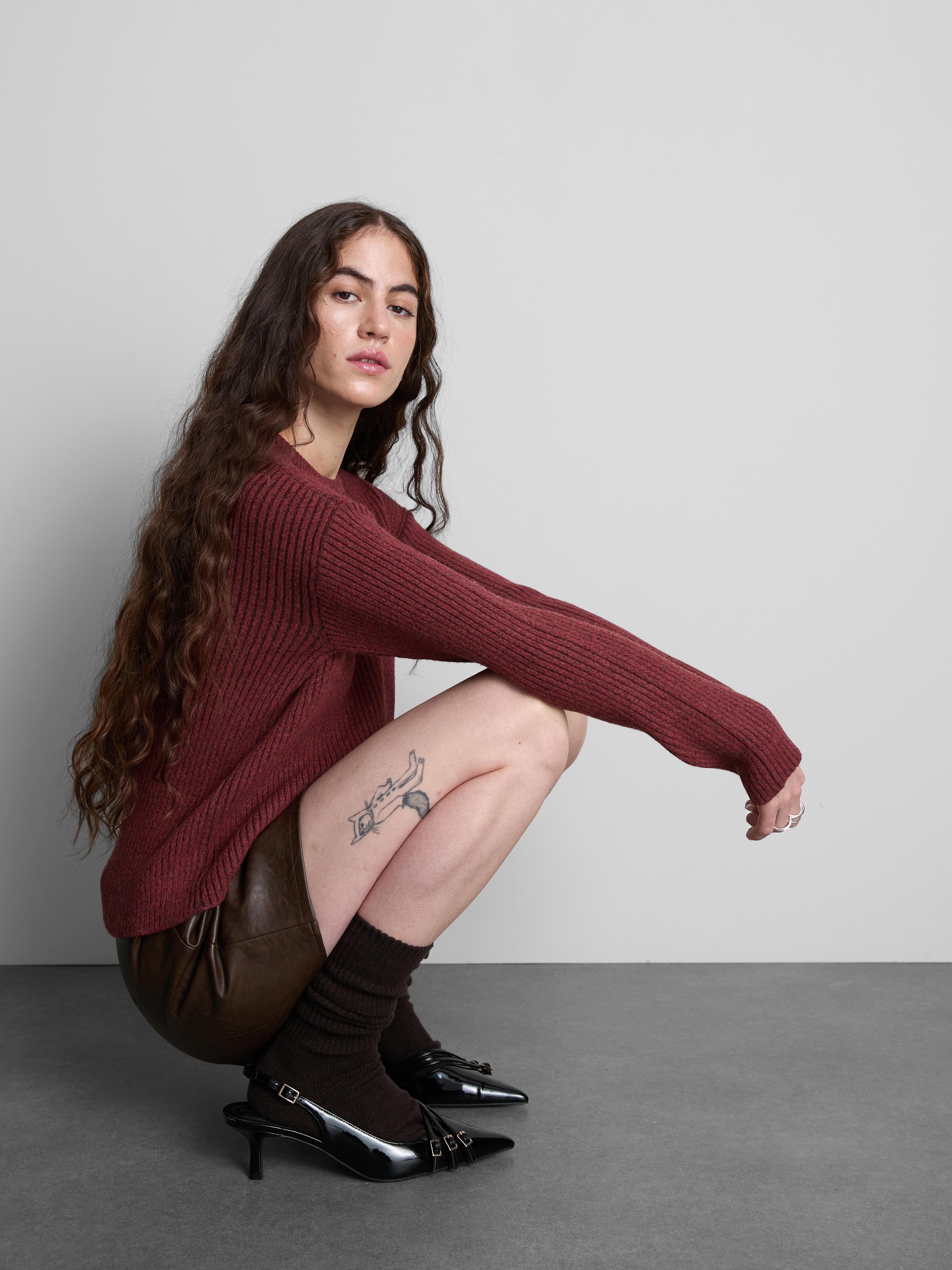 Plated Crew Neck Jumper