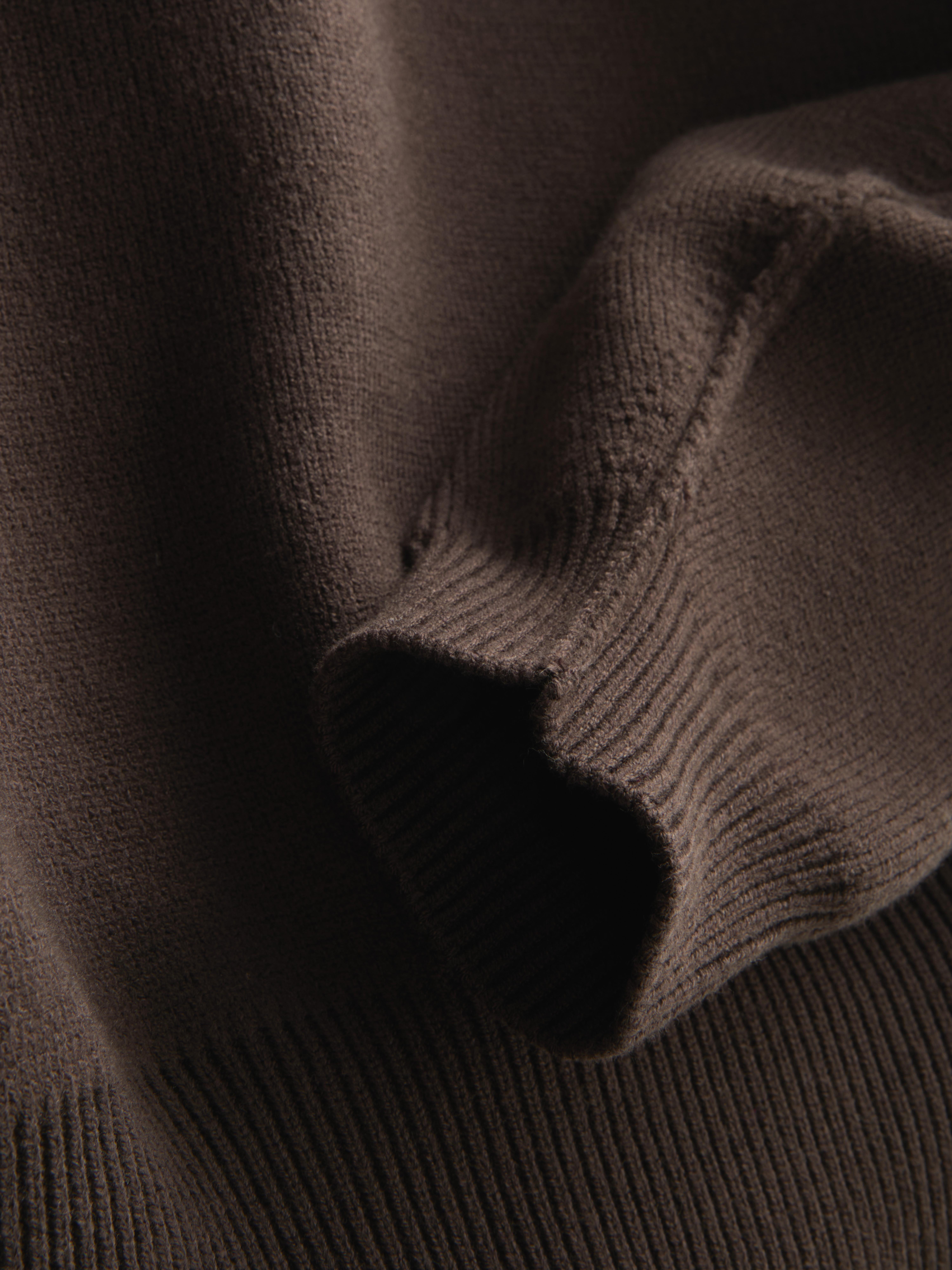 Women's Chocolate Cropped Stitch Detail Sweate