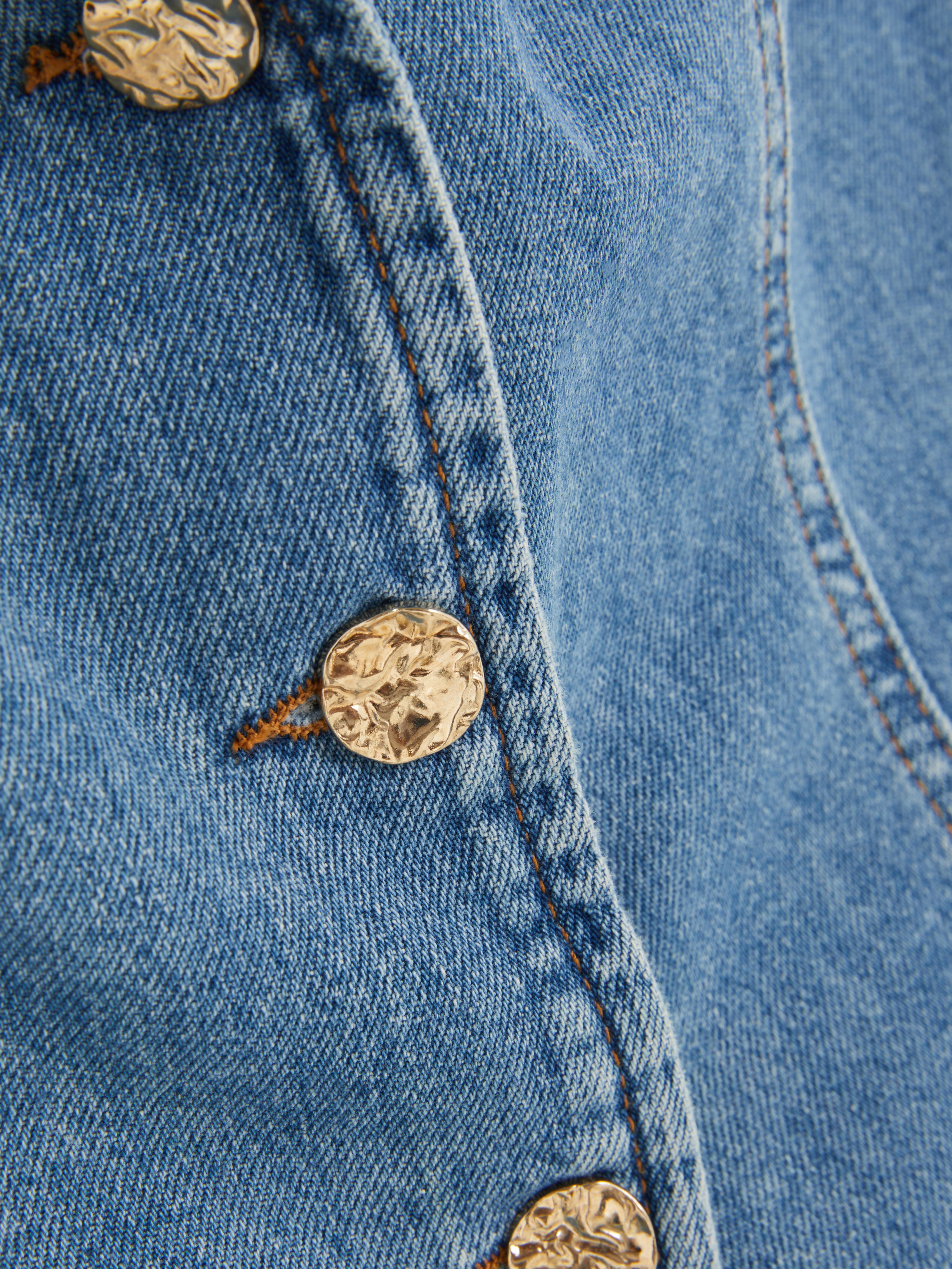 Square Neck Denim Waistcoat