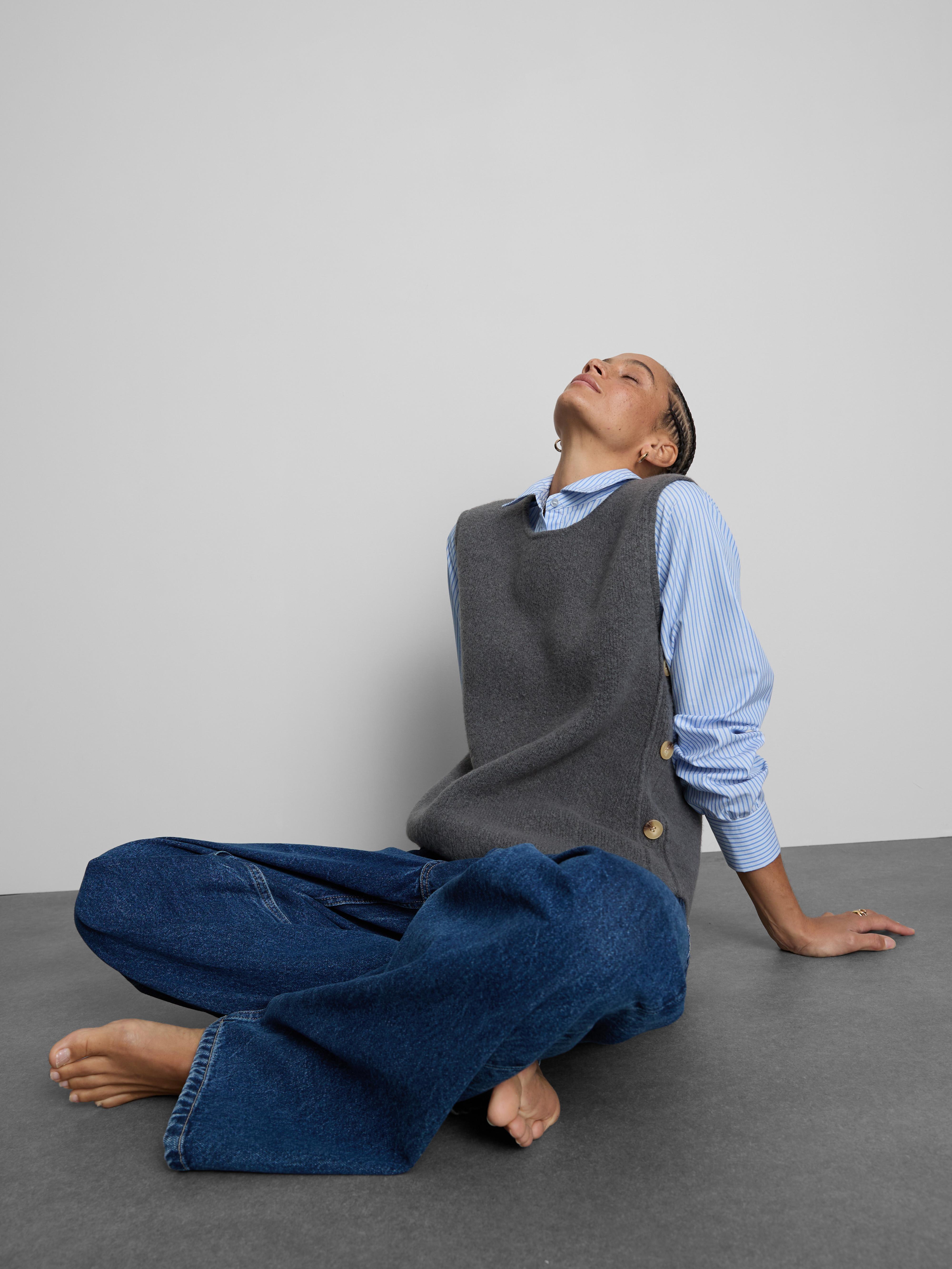 Débardeur en maille et chemise 2 en 1