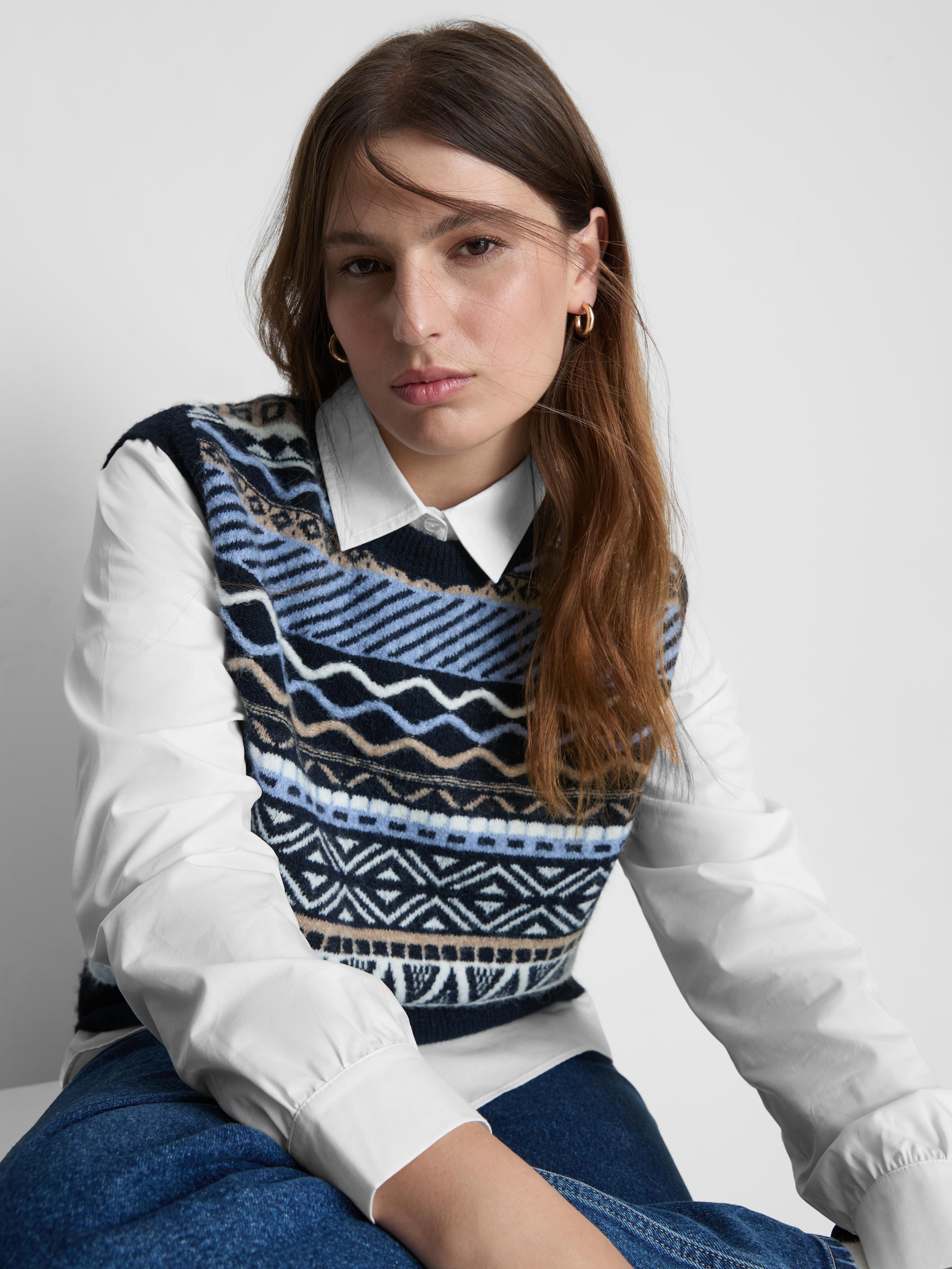 2 in 1 Knit Vest and Shirt