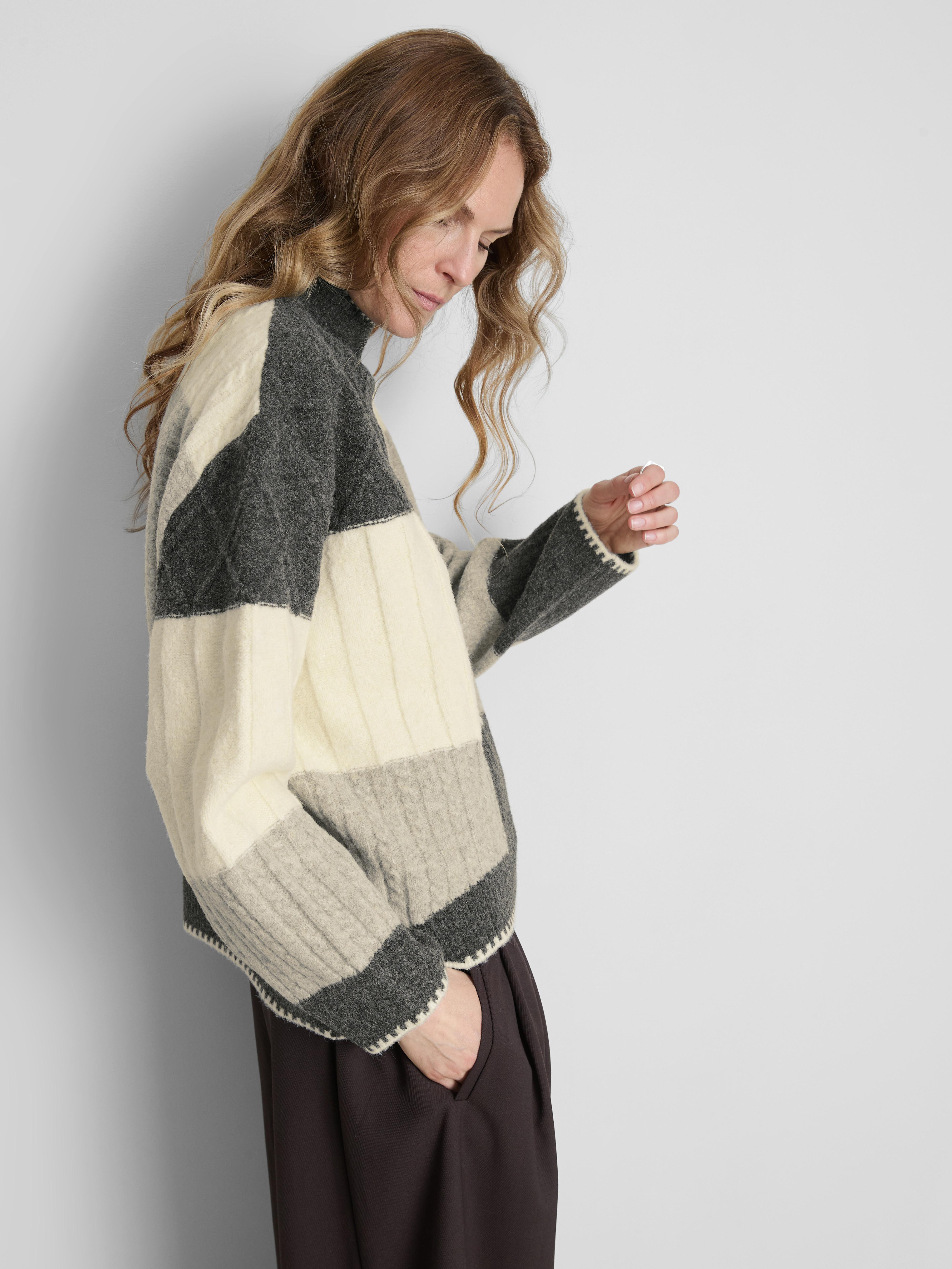 Patchwork Cable Knit Jumper