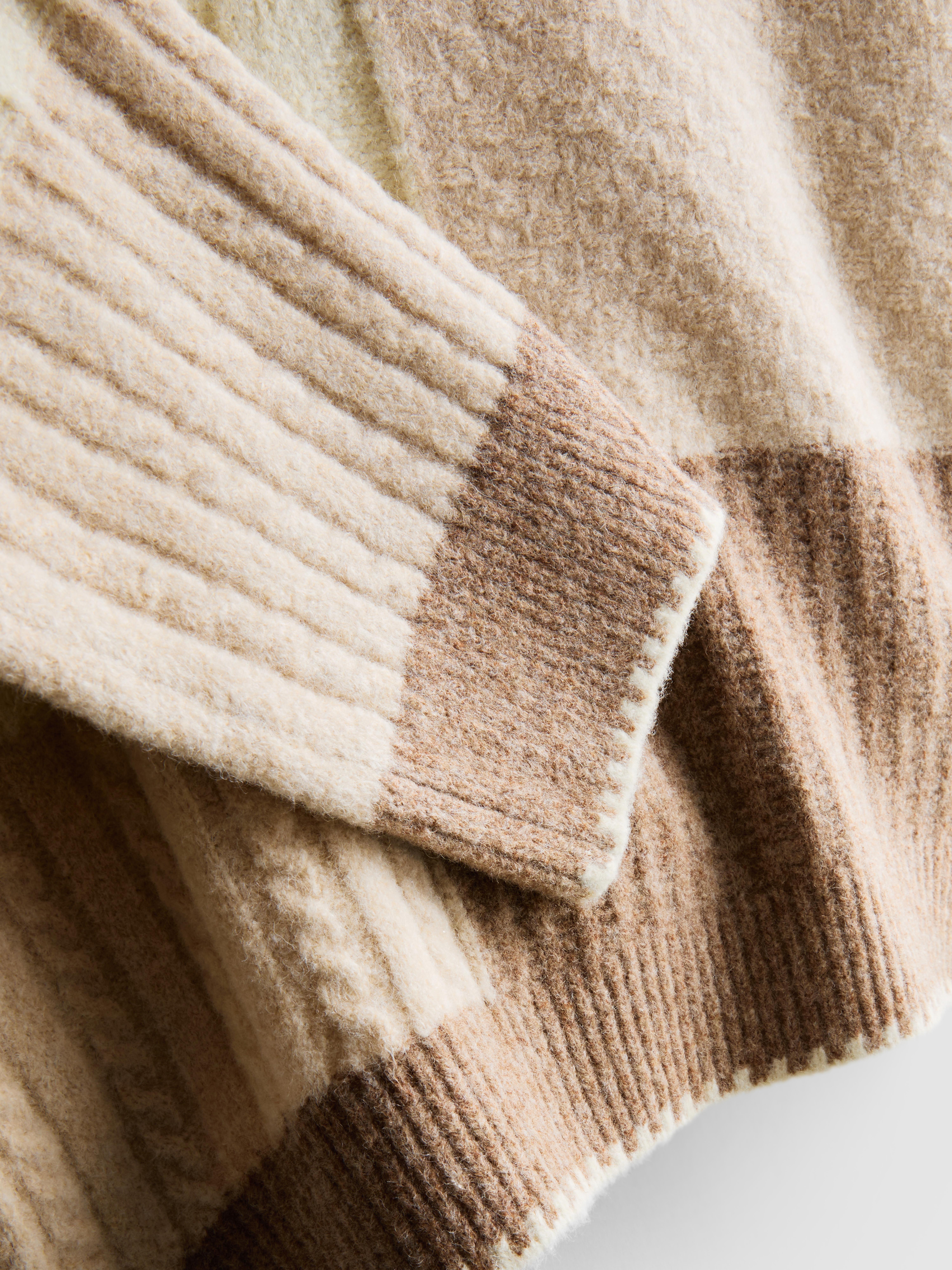 High Neck Patchwork Cable Jumper