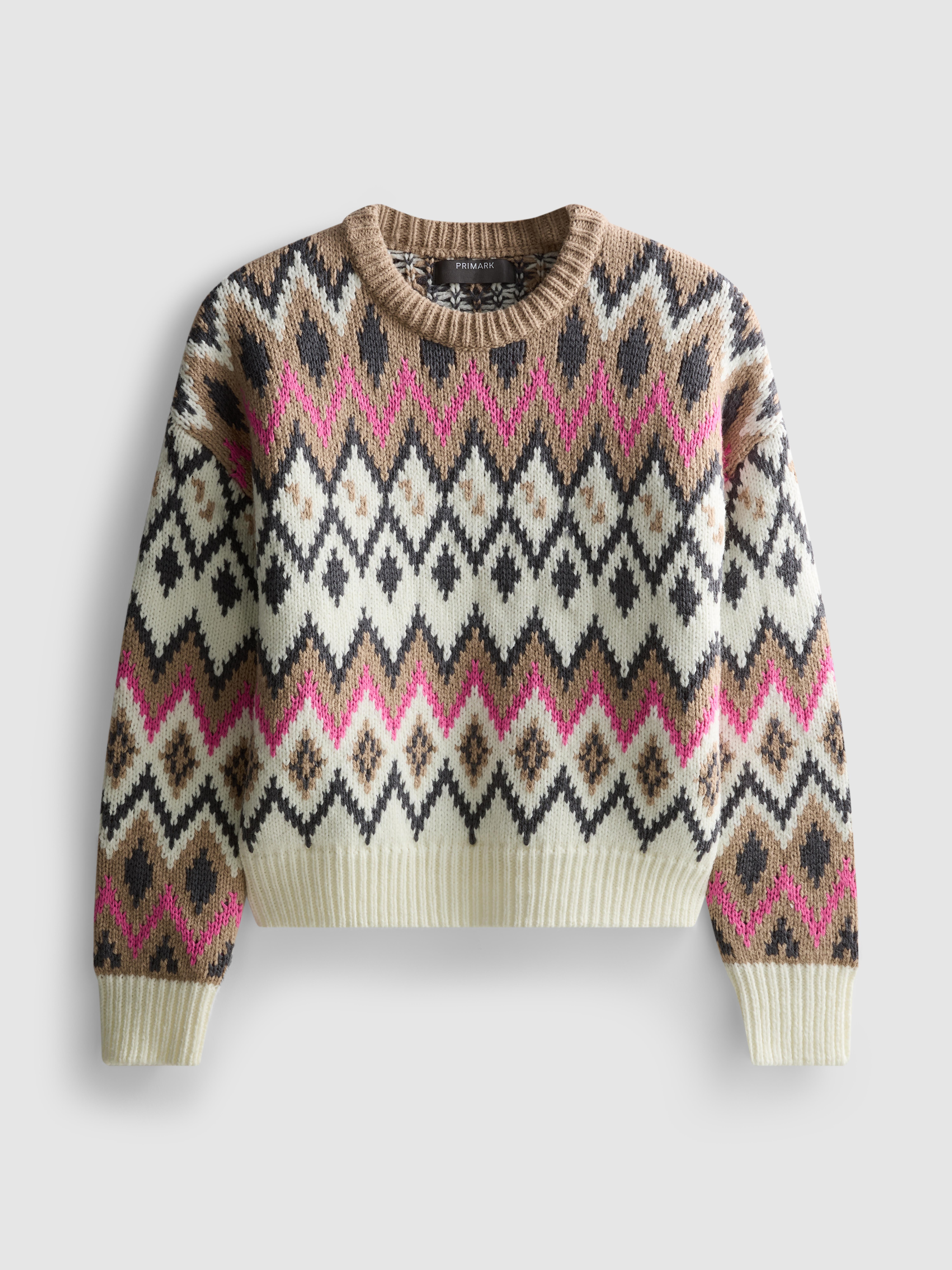 LOUDelephant grof gebreid wollen trui Space Dye strepen patroon regenboog retro gebreide trui 100% losse oversized warm, L