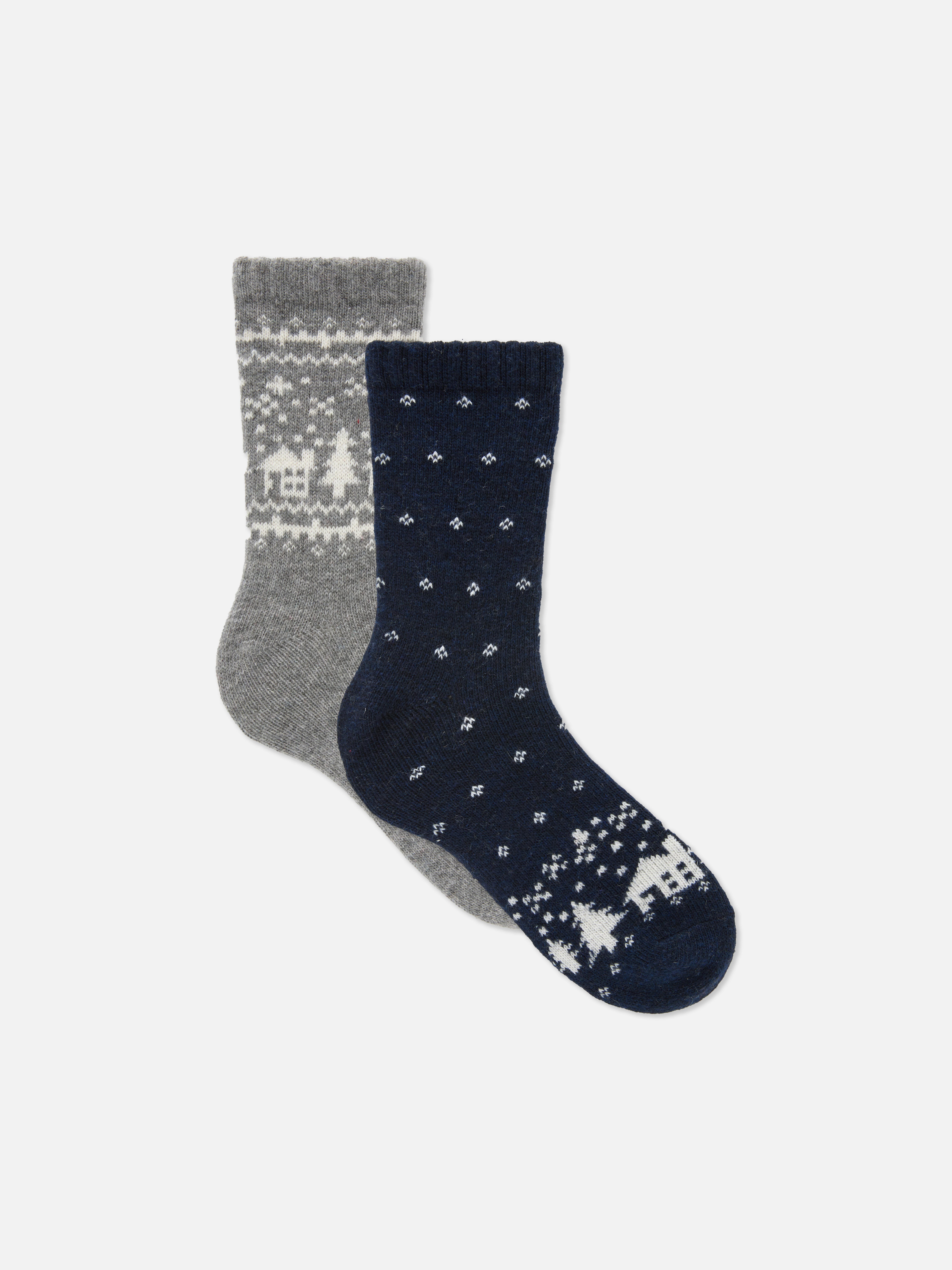 2pk Fair Isle Lounge Socks