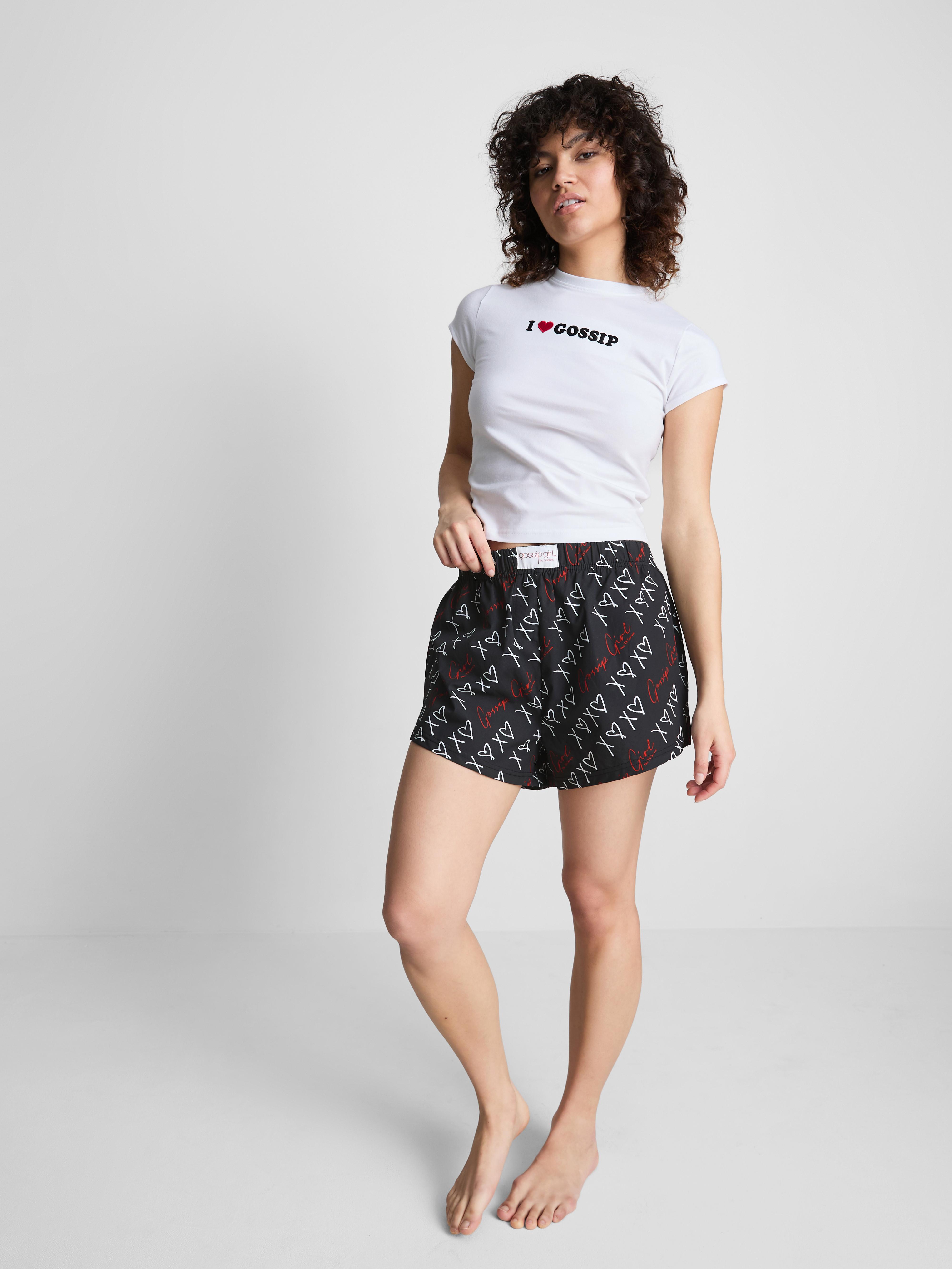 Women's Black Gossip Girl Short Pajamas