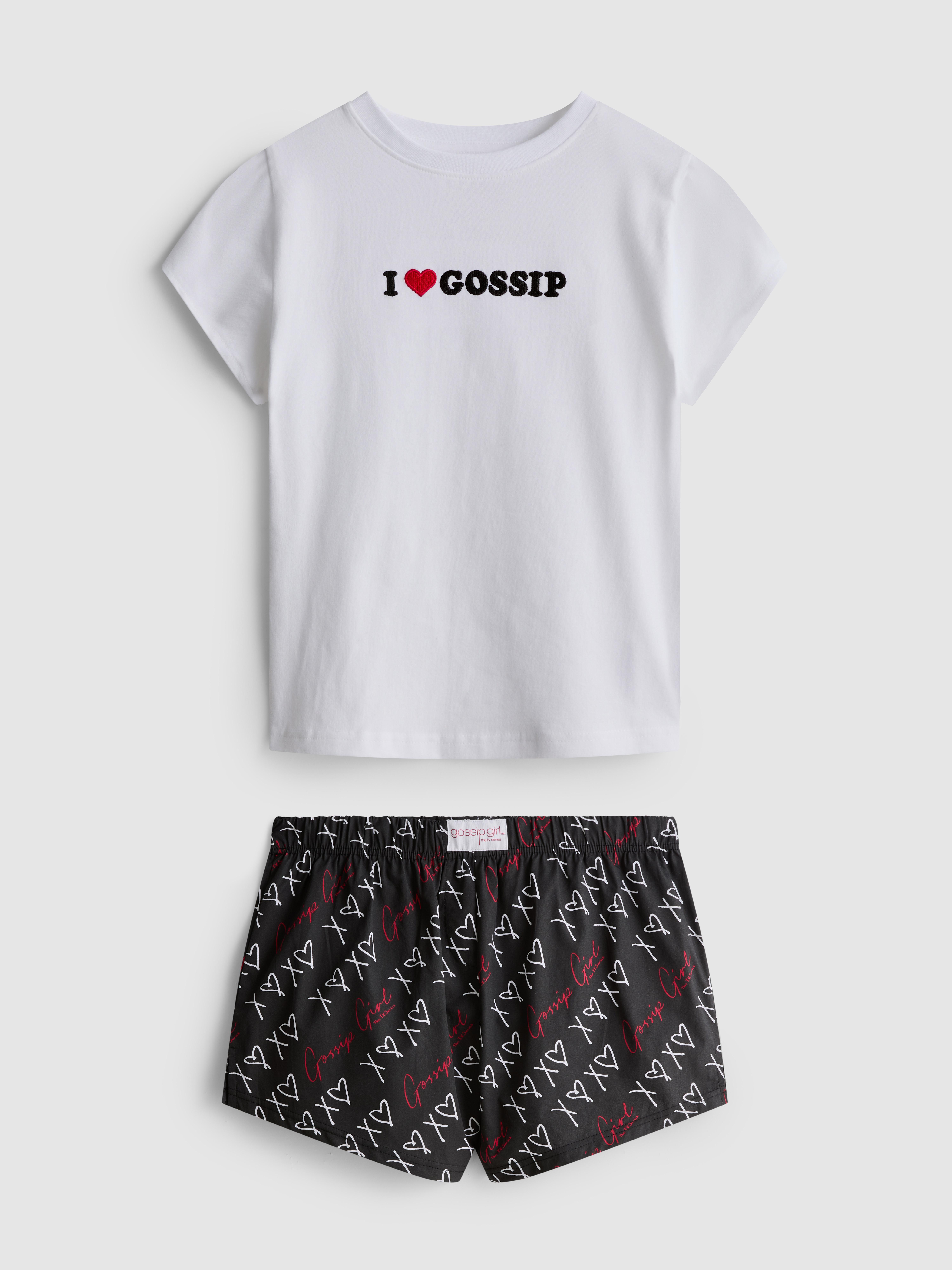 Women's Black Gossip Girl Short Pajamas