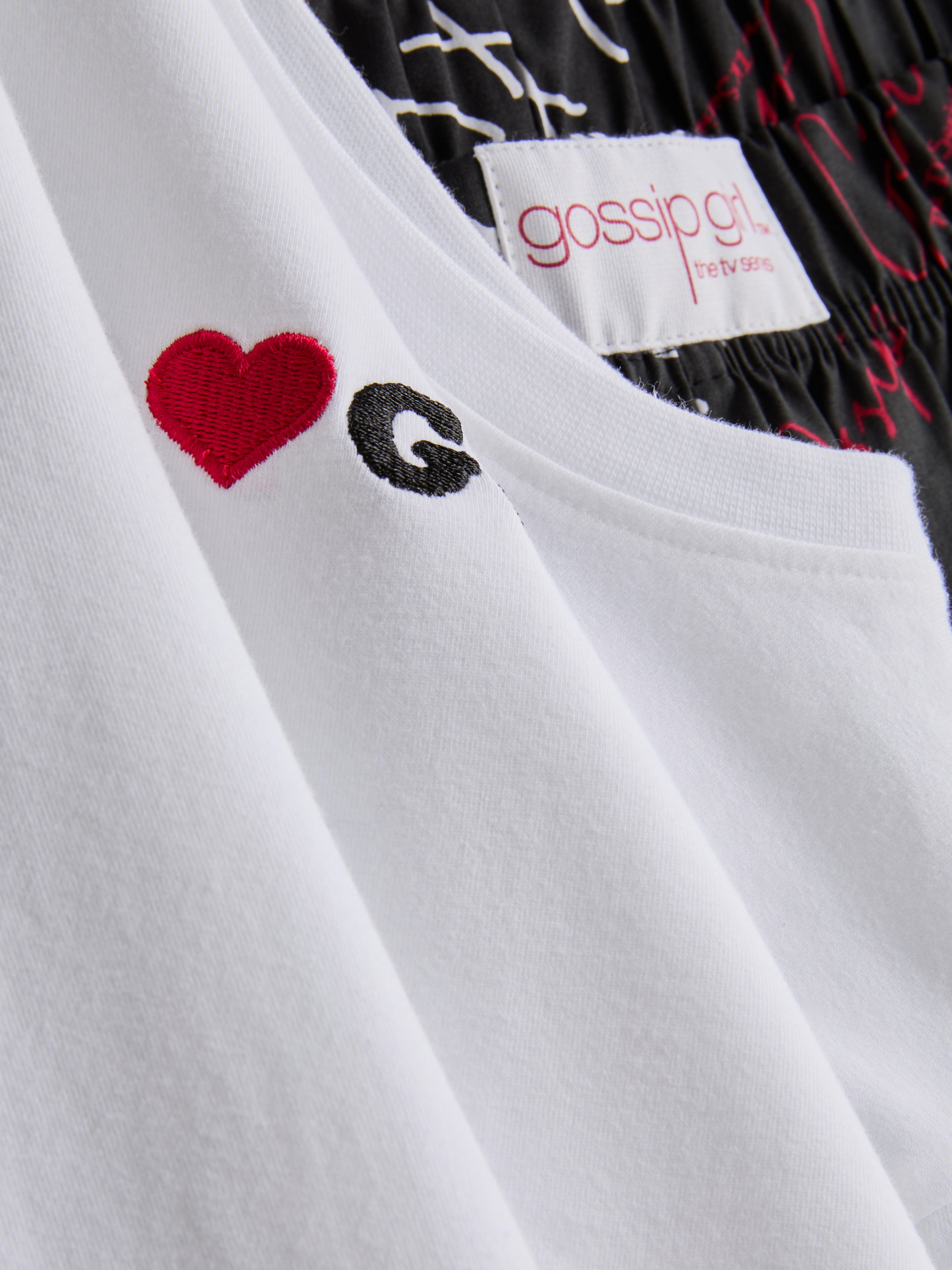 Women's Black Gossip Girl Short Pajamas