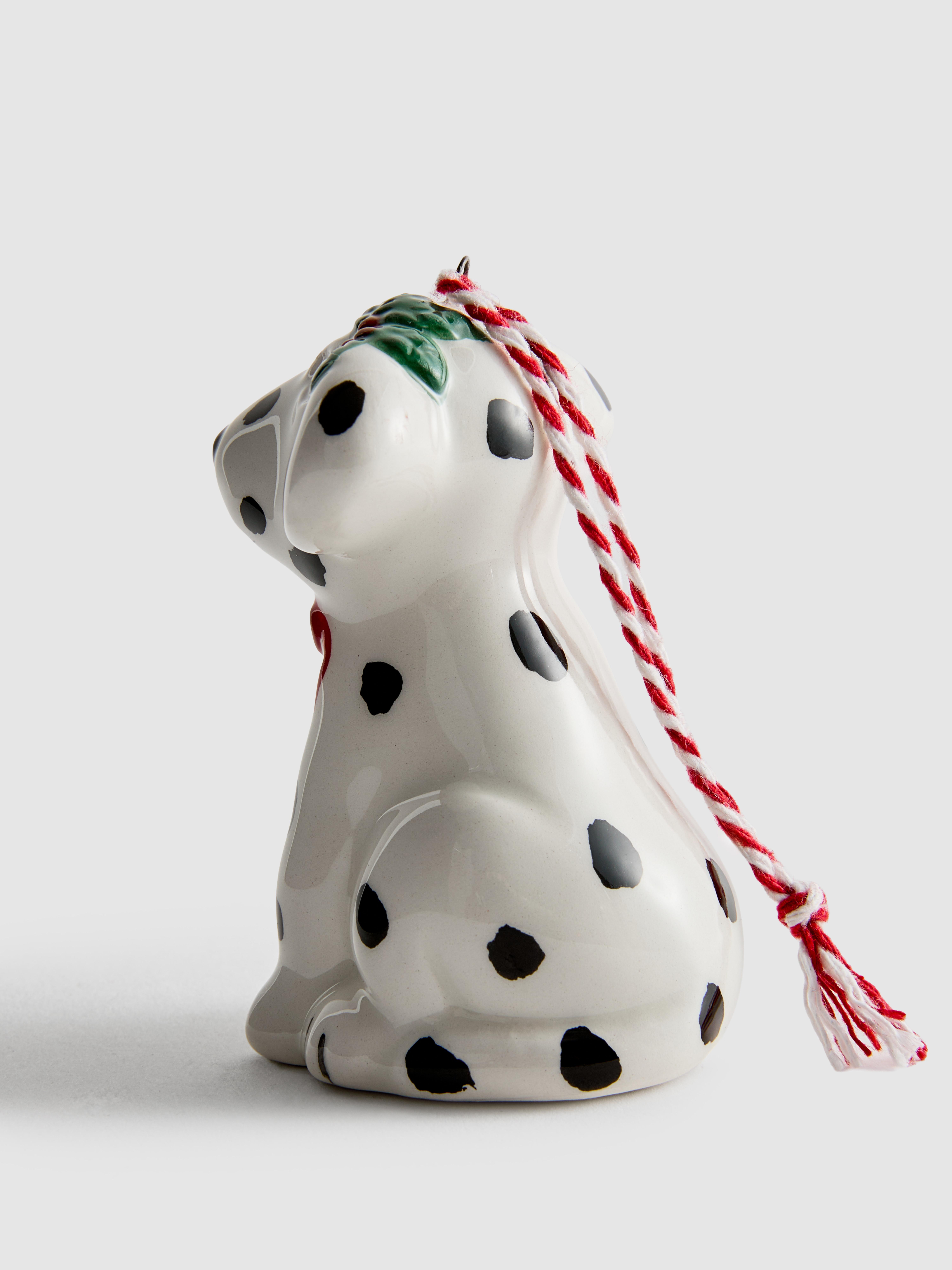 Keramik-Weihnachtsschmuck in Hundeform zum Aufhängen