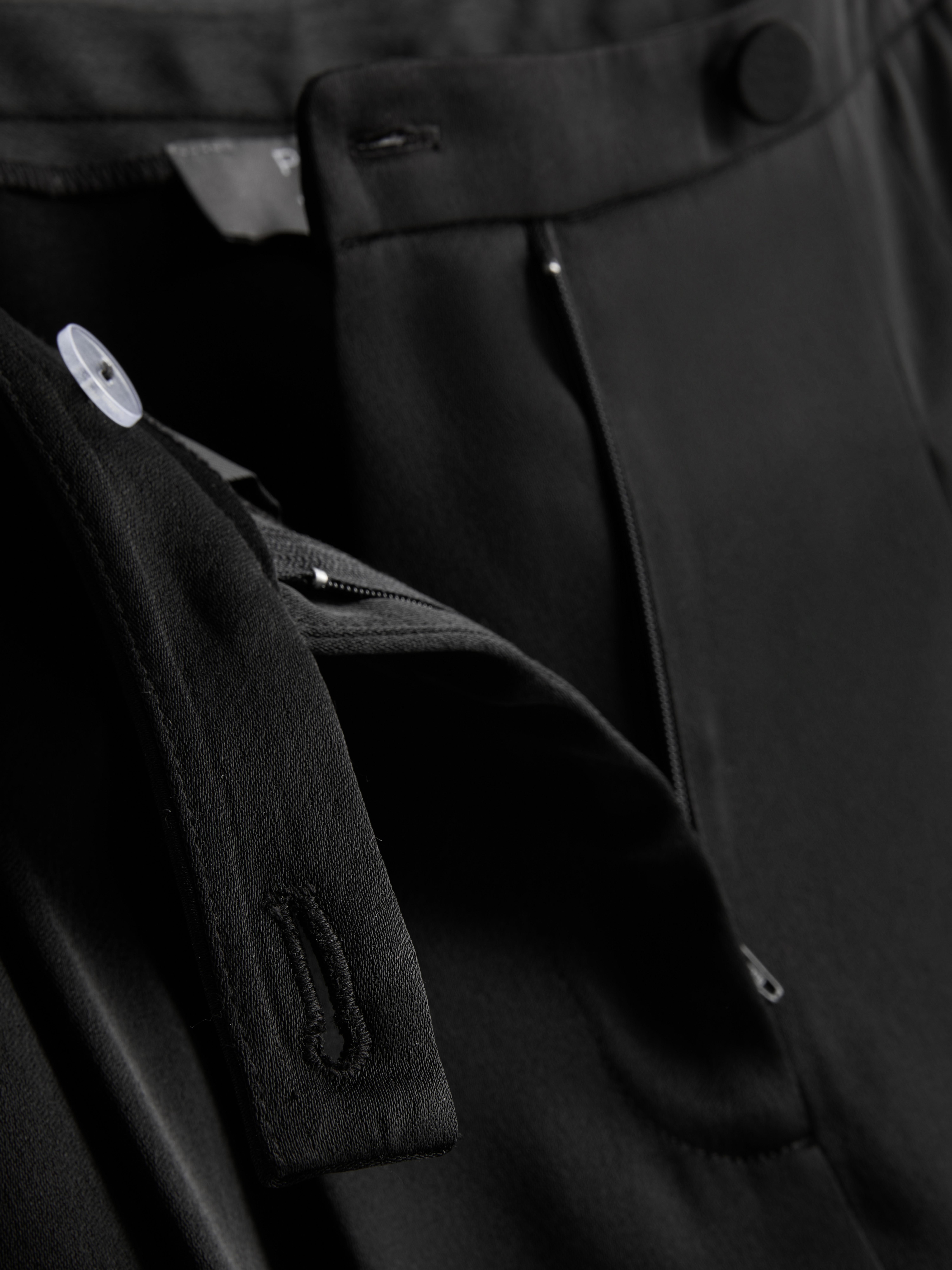 Satin Pleated Wide Leg Trousers