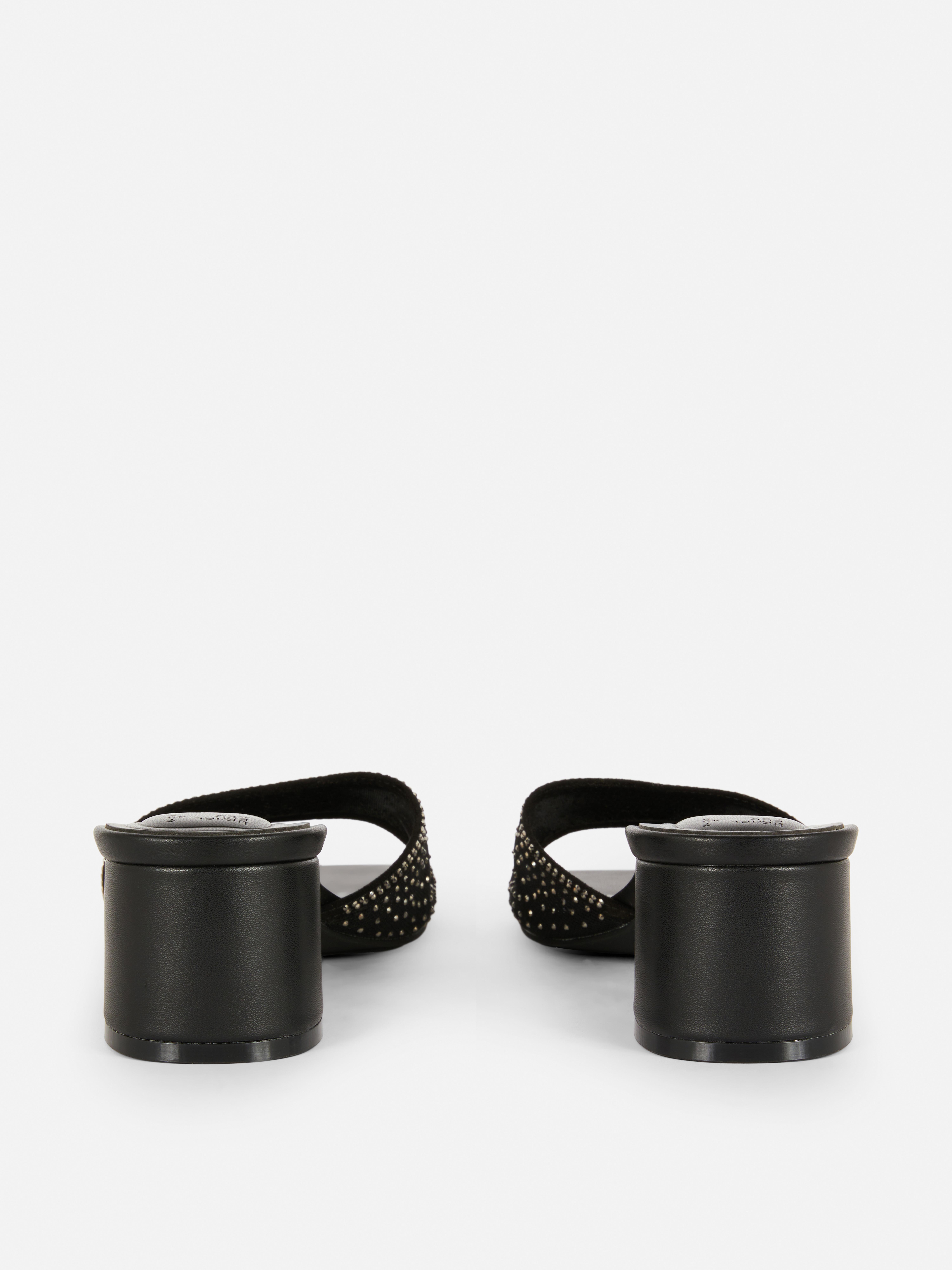 Diamanté Block Heel Mules