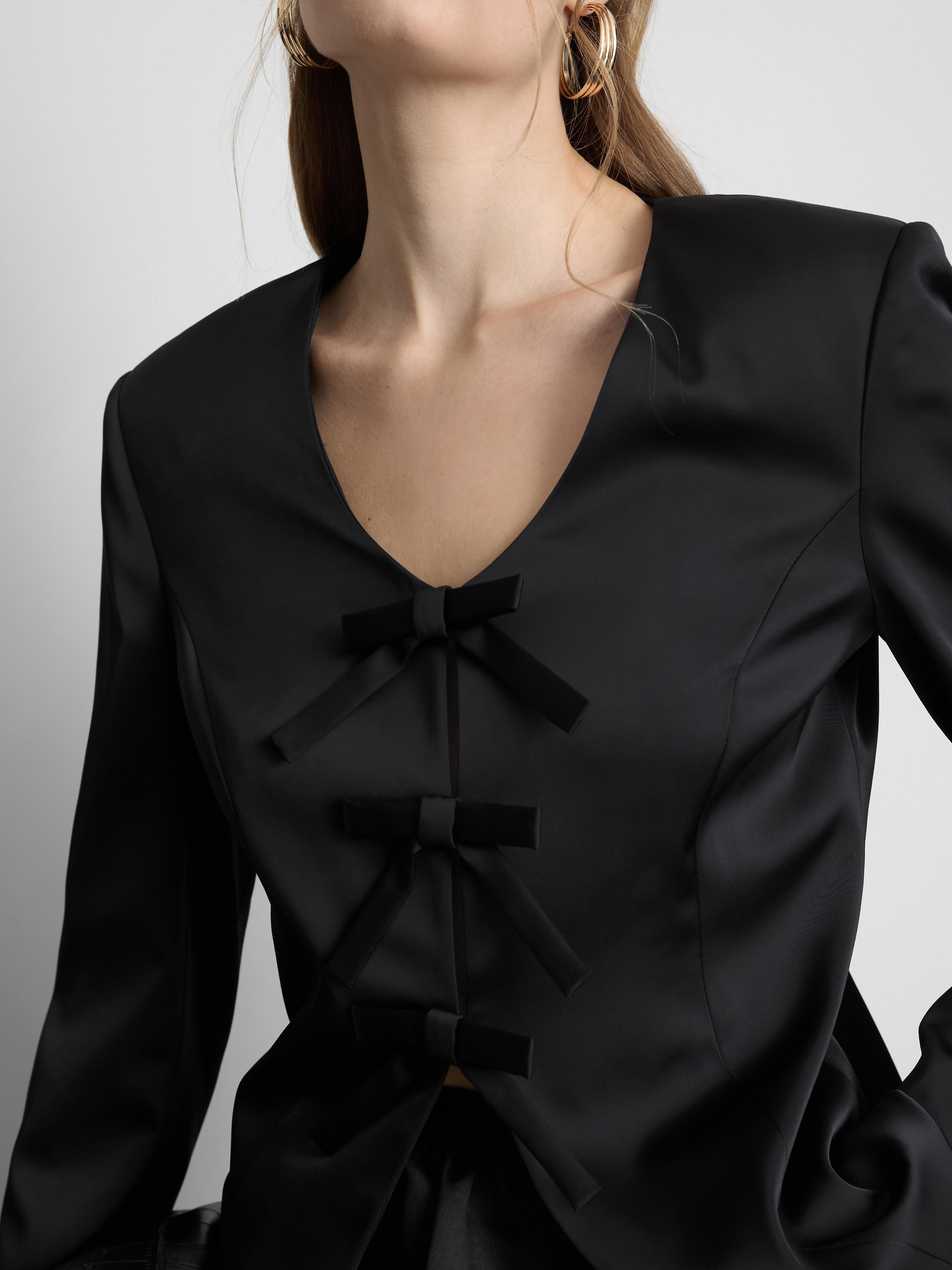 Satin Bow Blazer