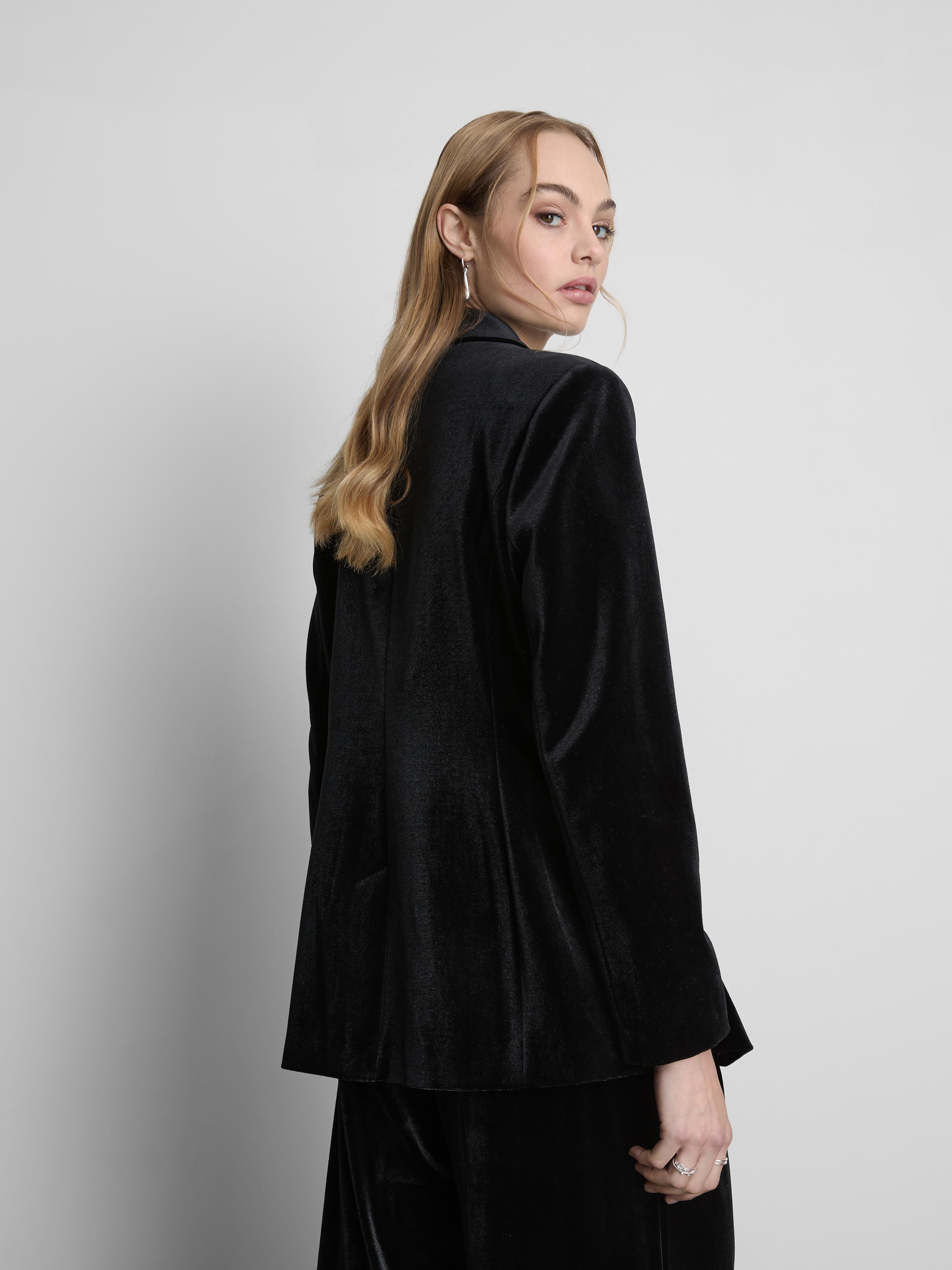 Double Breasted Velvet Blazer