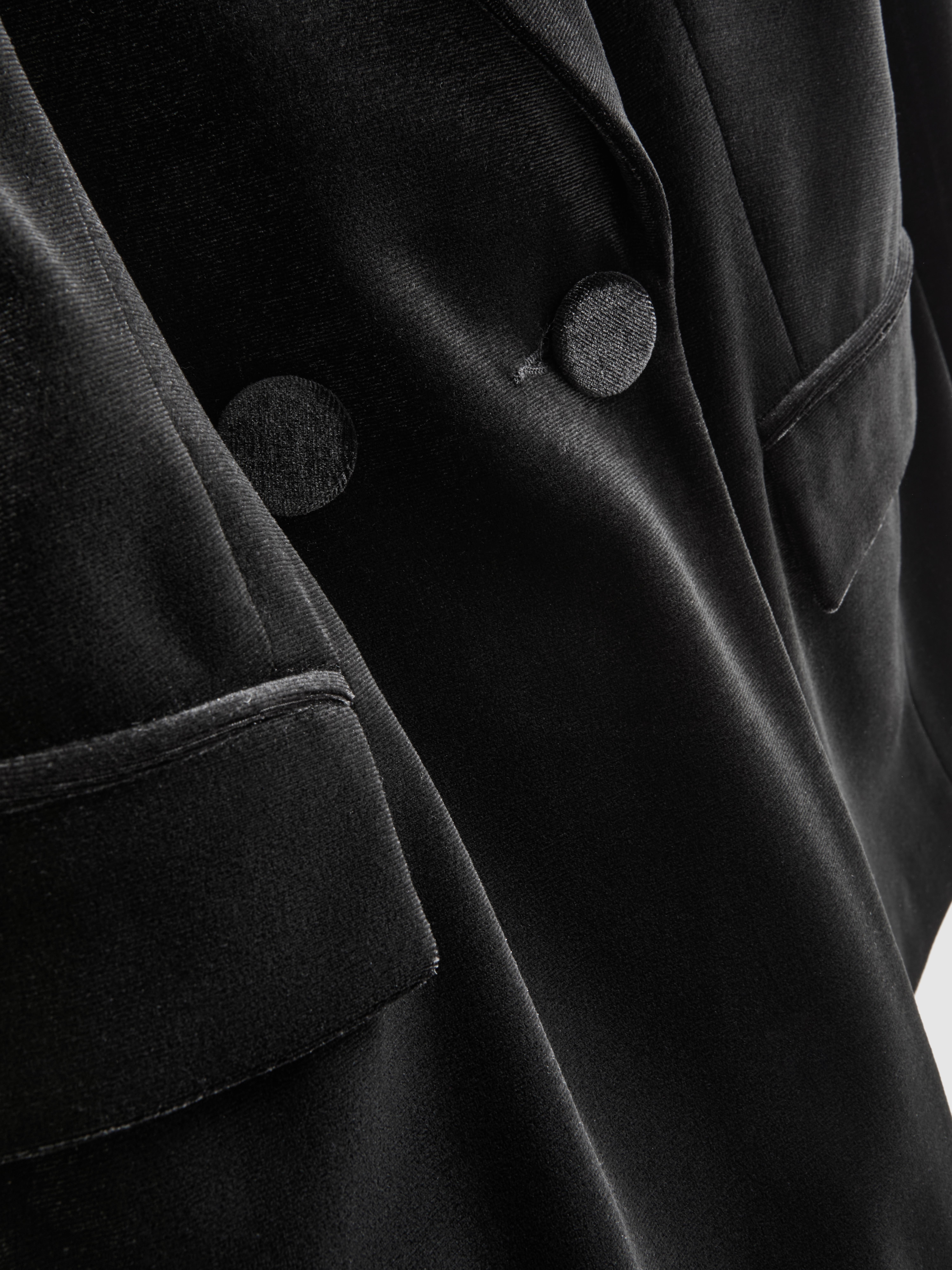 Double Breasted Velvet Blazer