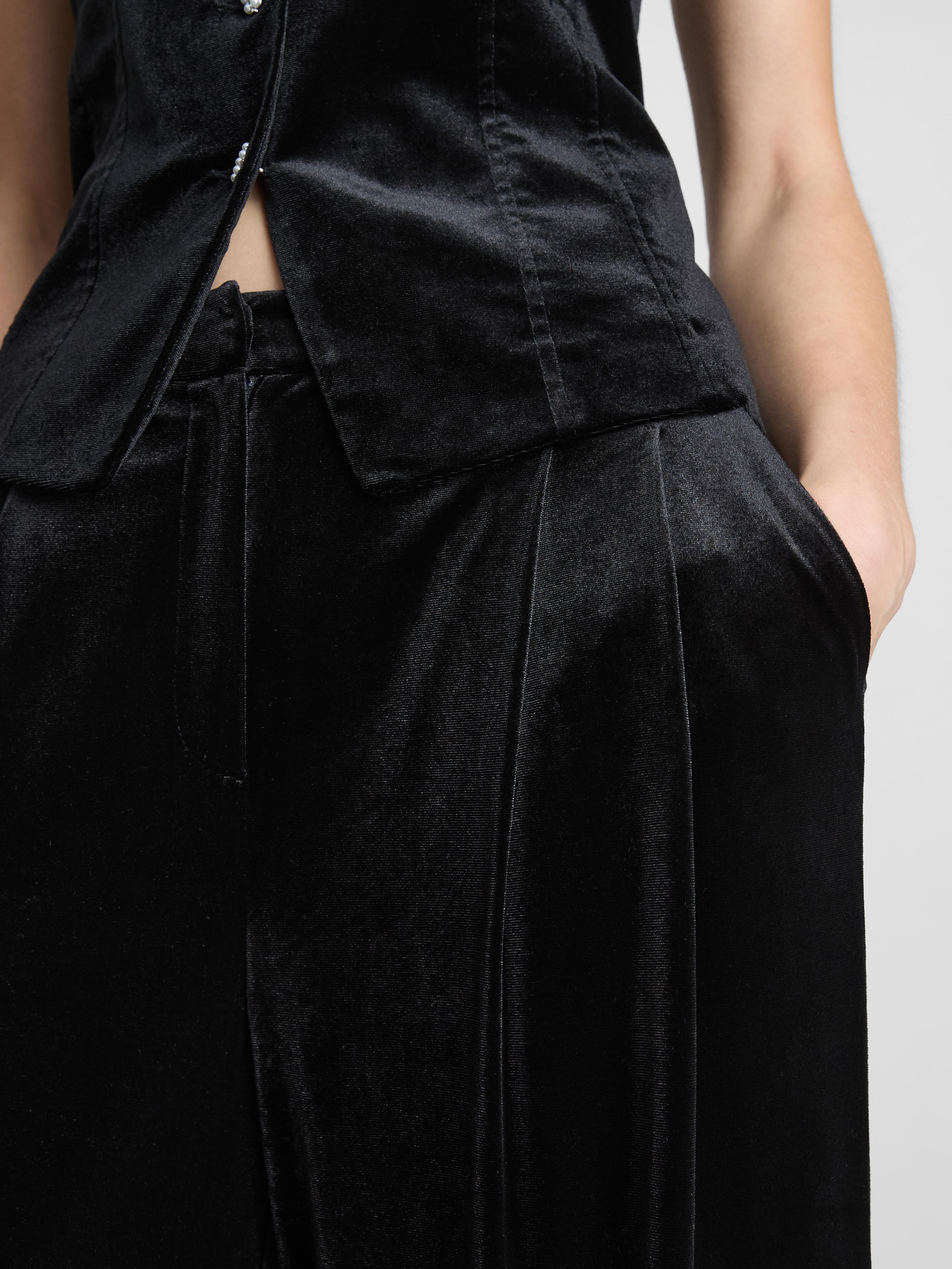 Wide Leg Velvet Trousers