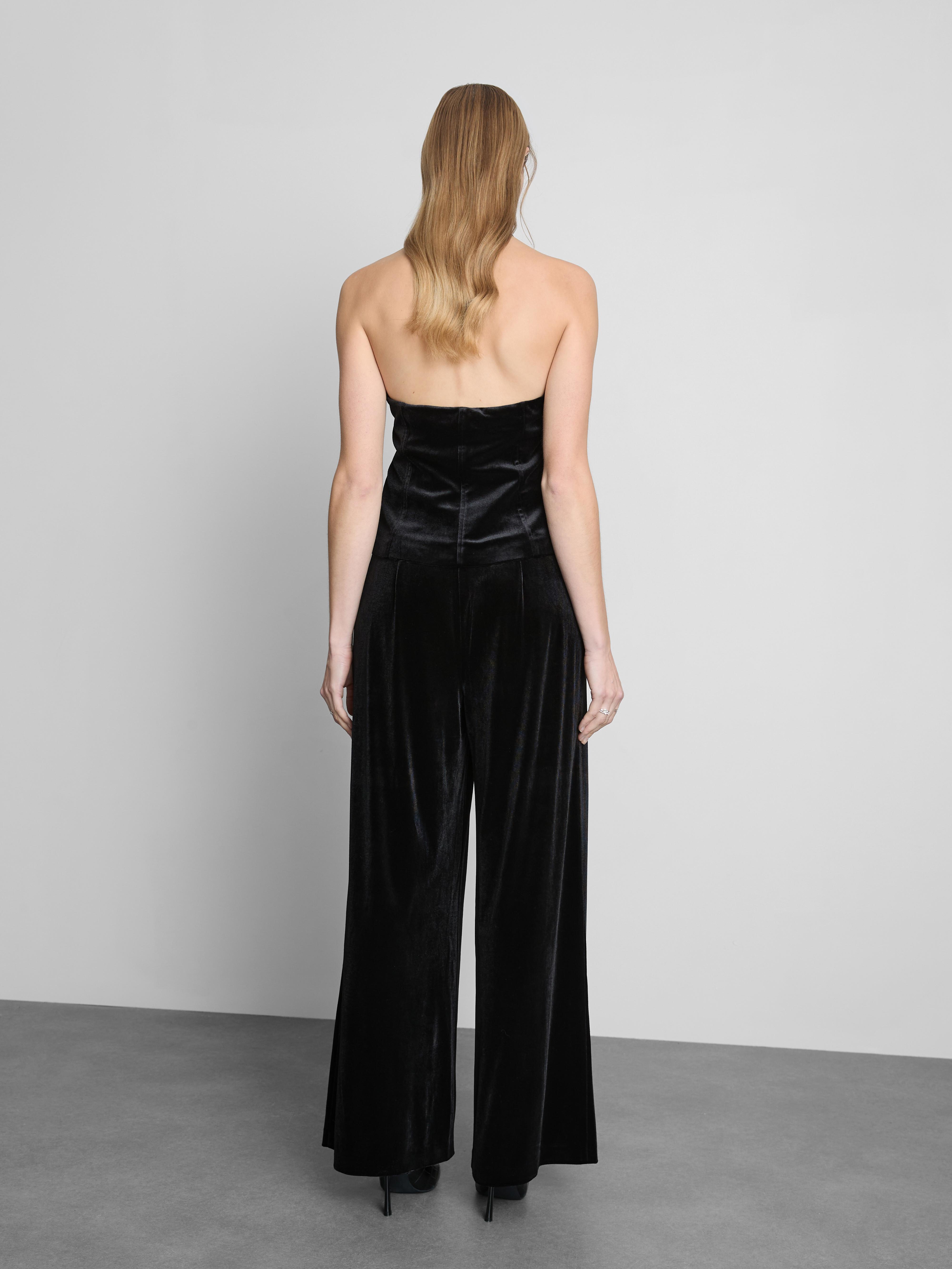 Wide Leg Velvet Trousers
