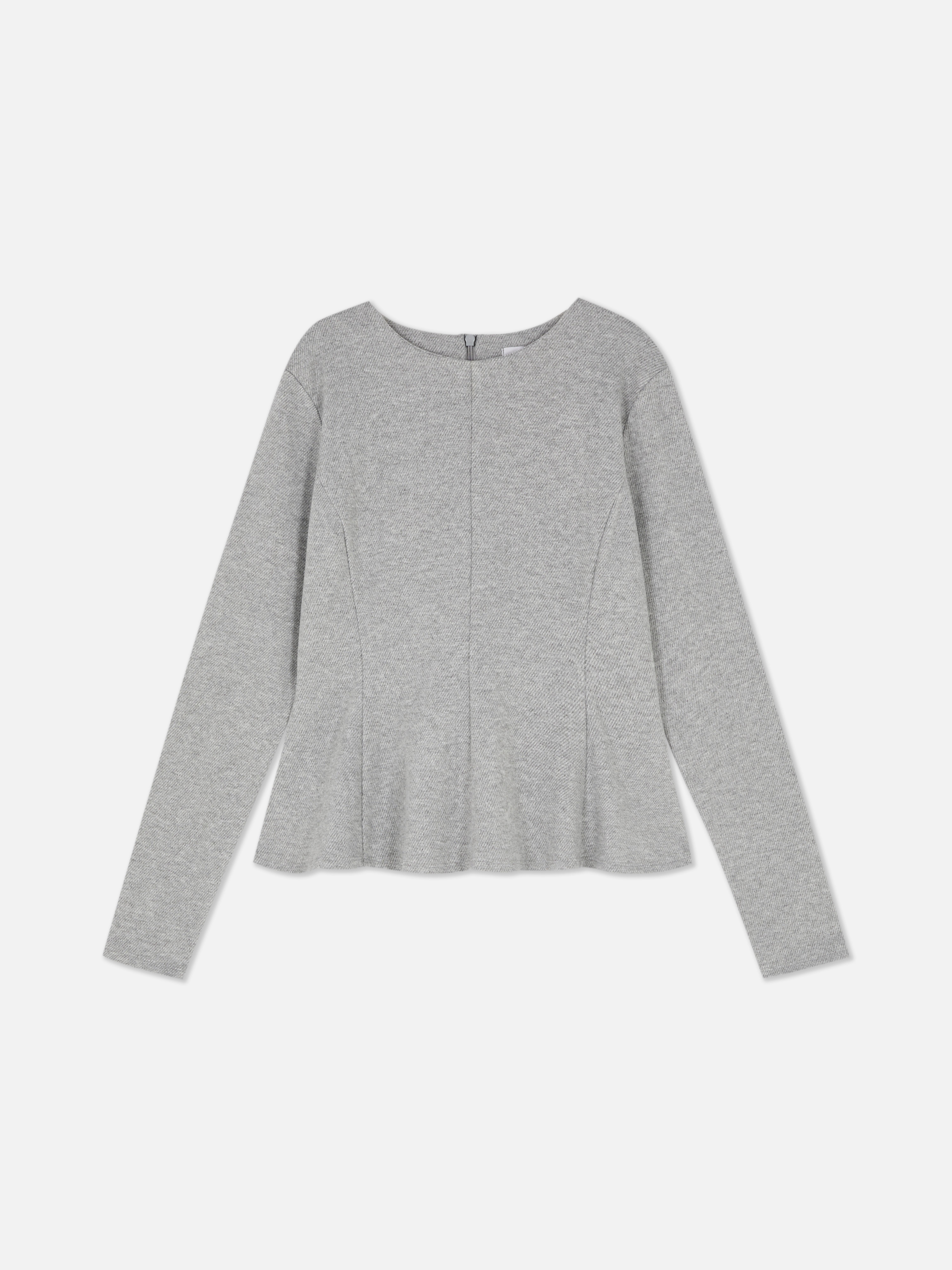 Top in peplum a maniche lunghe
