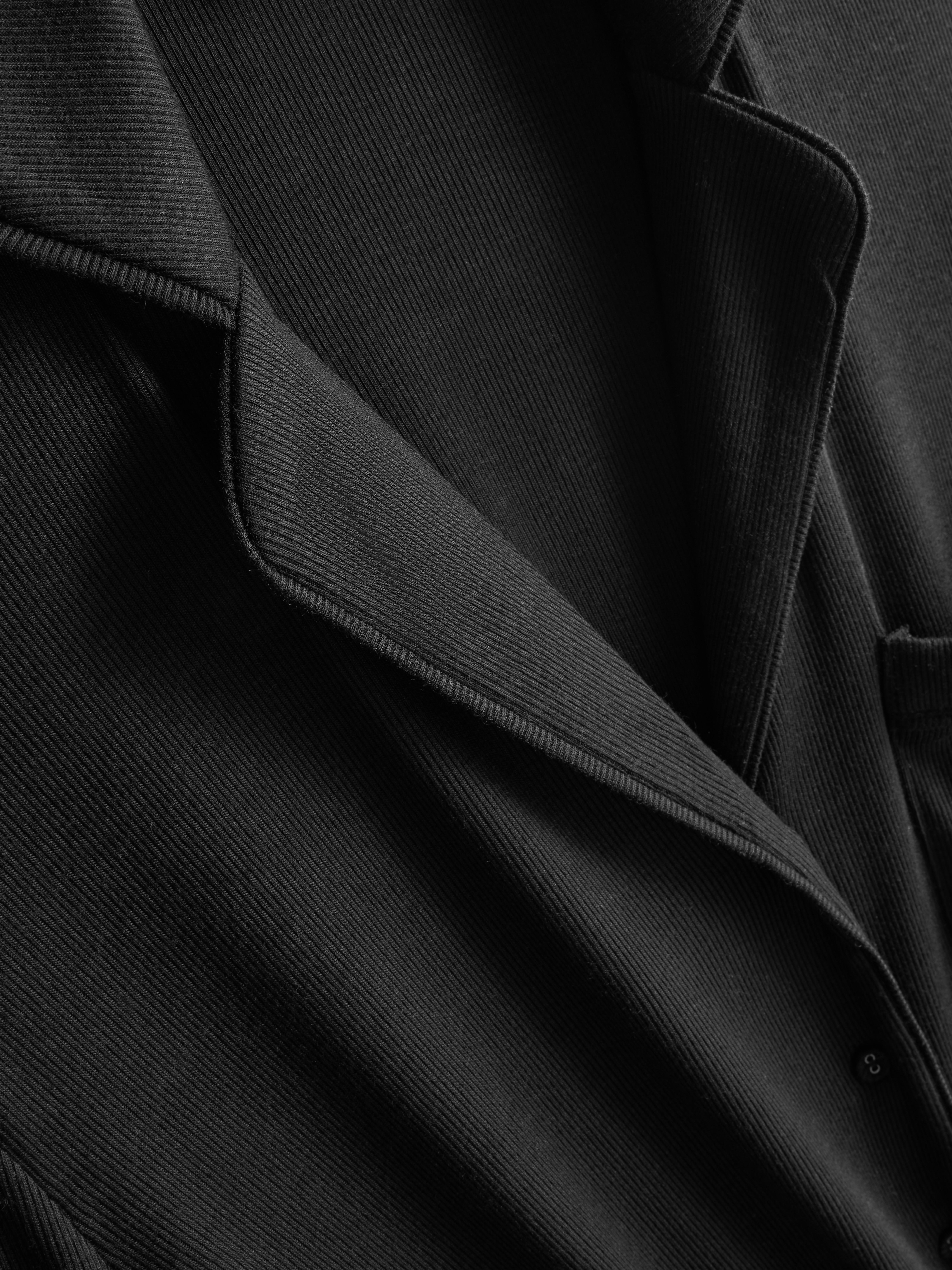 Women's Black Ribbed Pajama Top