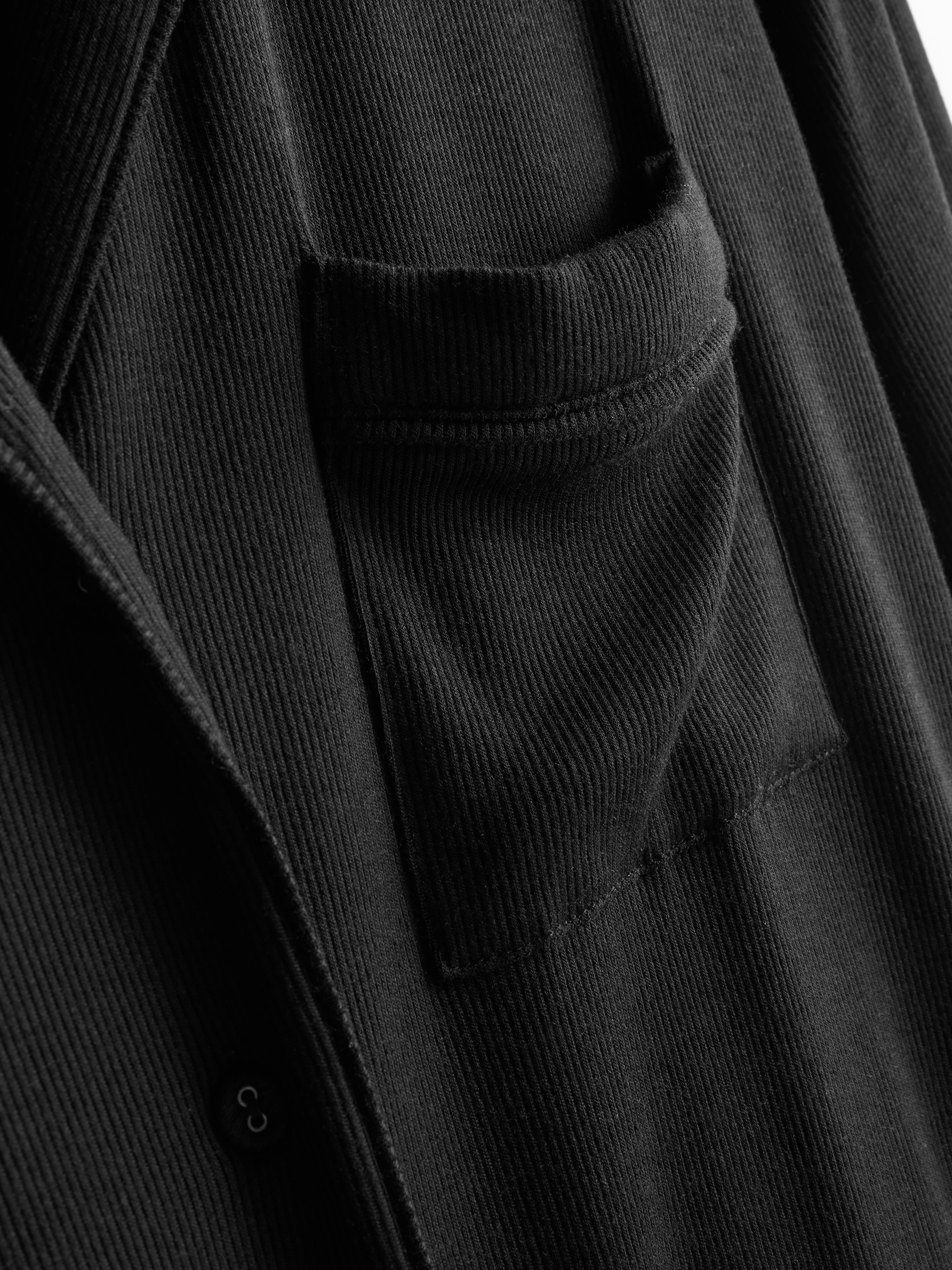 Women's Black Ribbed Pajama Top