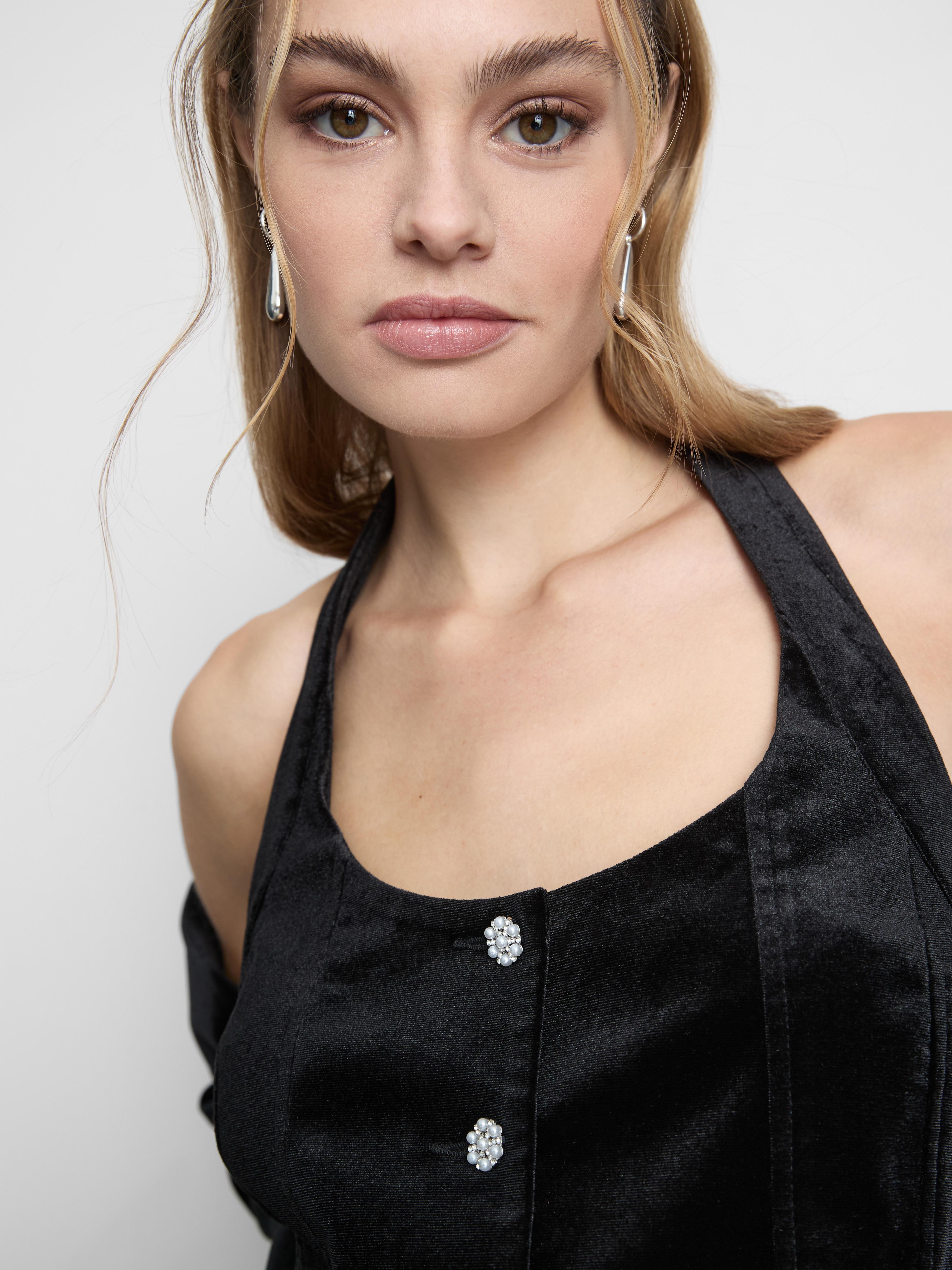 Velvet Halterneck Waistcoat