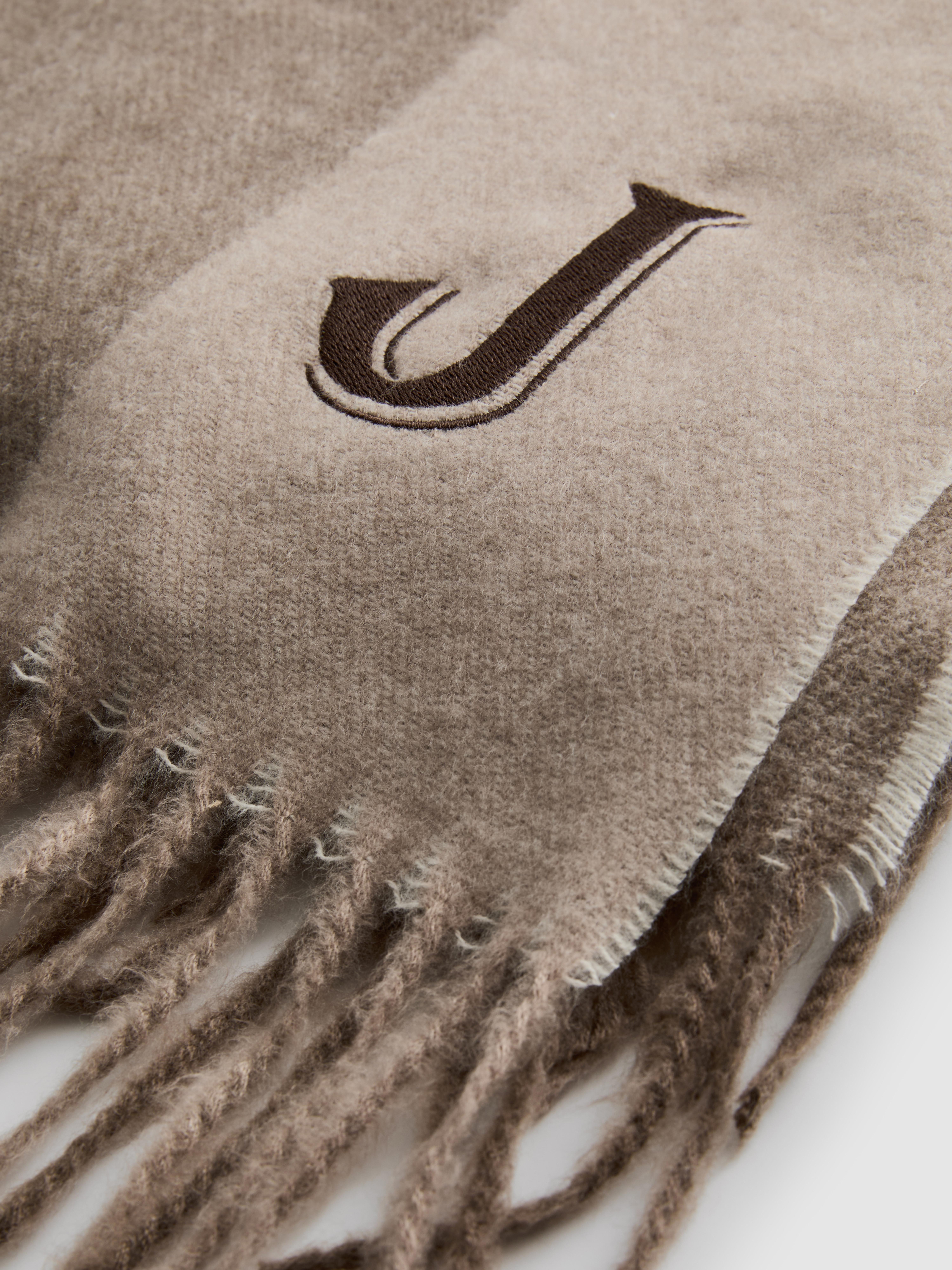 Tassel Initial Scarf