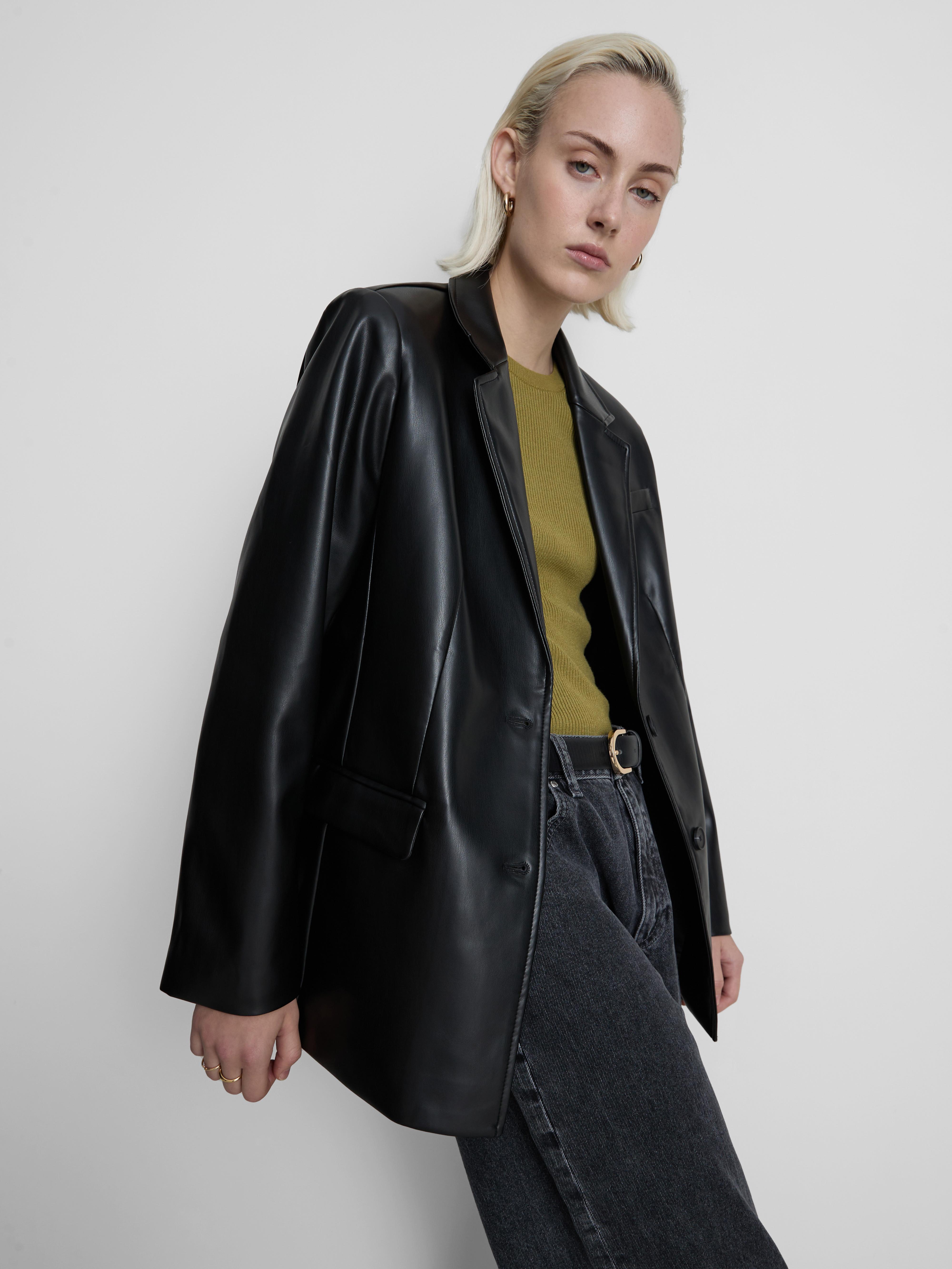 Single Breasted PU Blazer